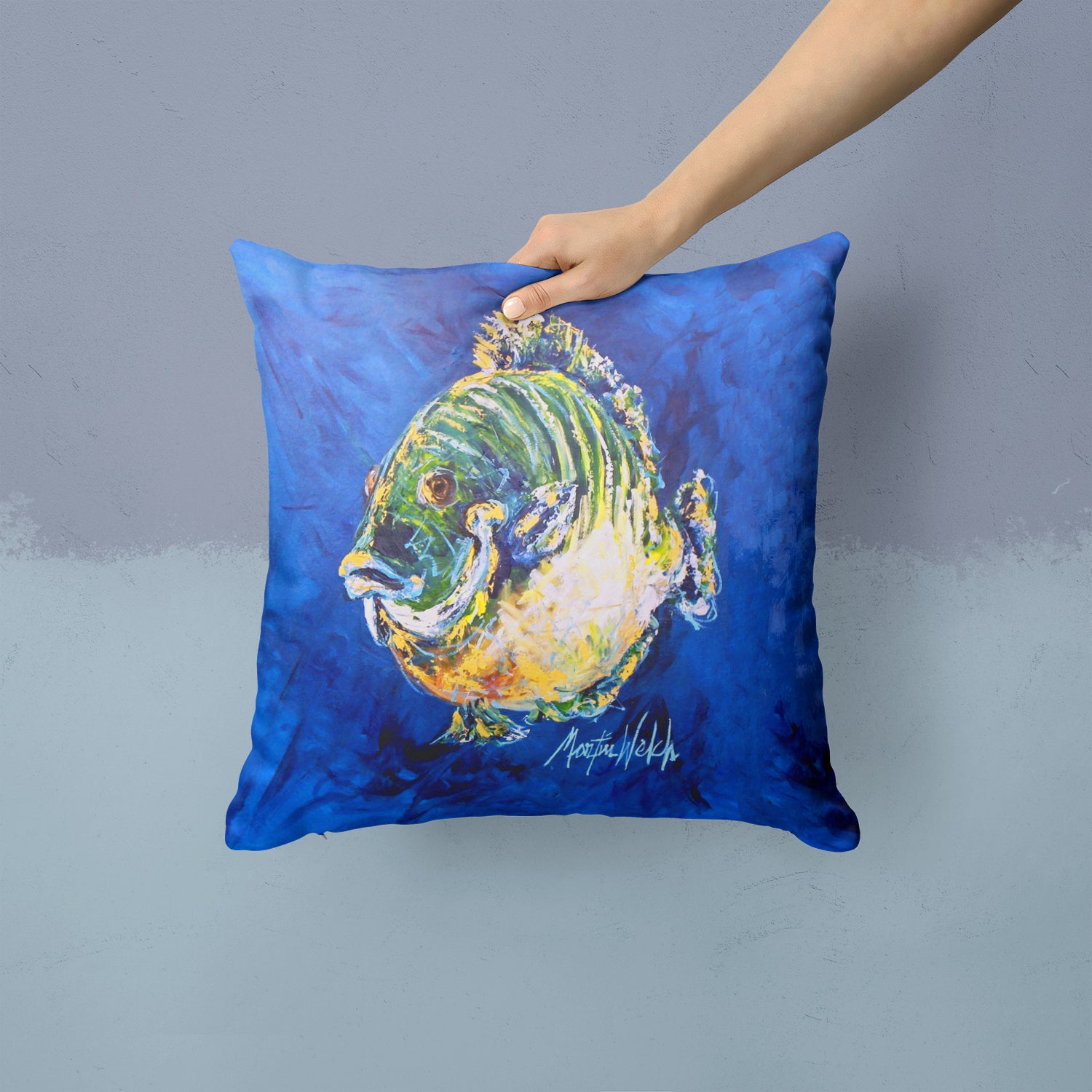 Blue Gill Fabric Decorative Pillow MW1307PW1414 - the-store.com