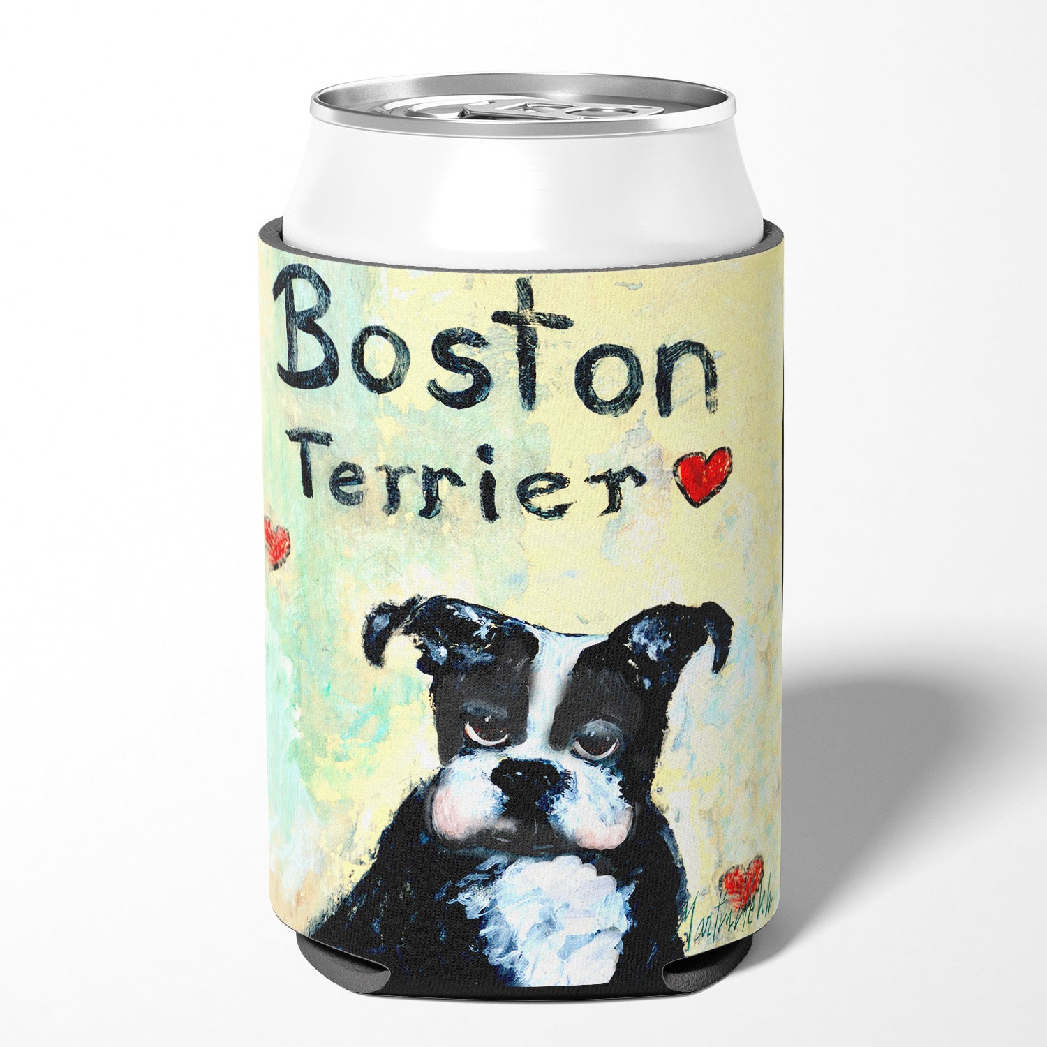 Boston Terrier Where's my Bibb Can or Bottle Hugger MW1316CC