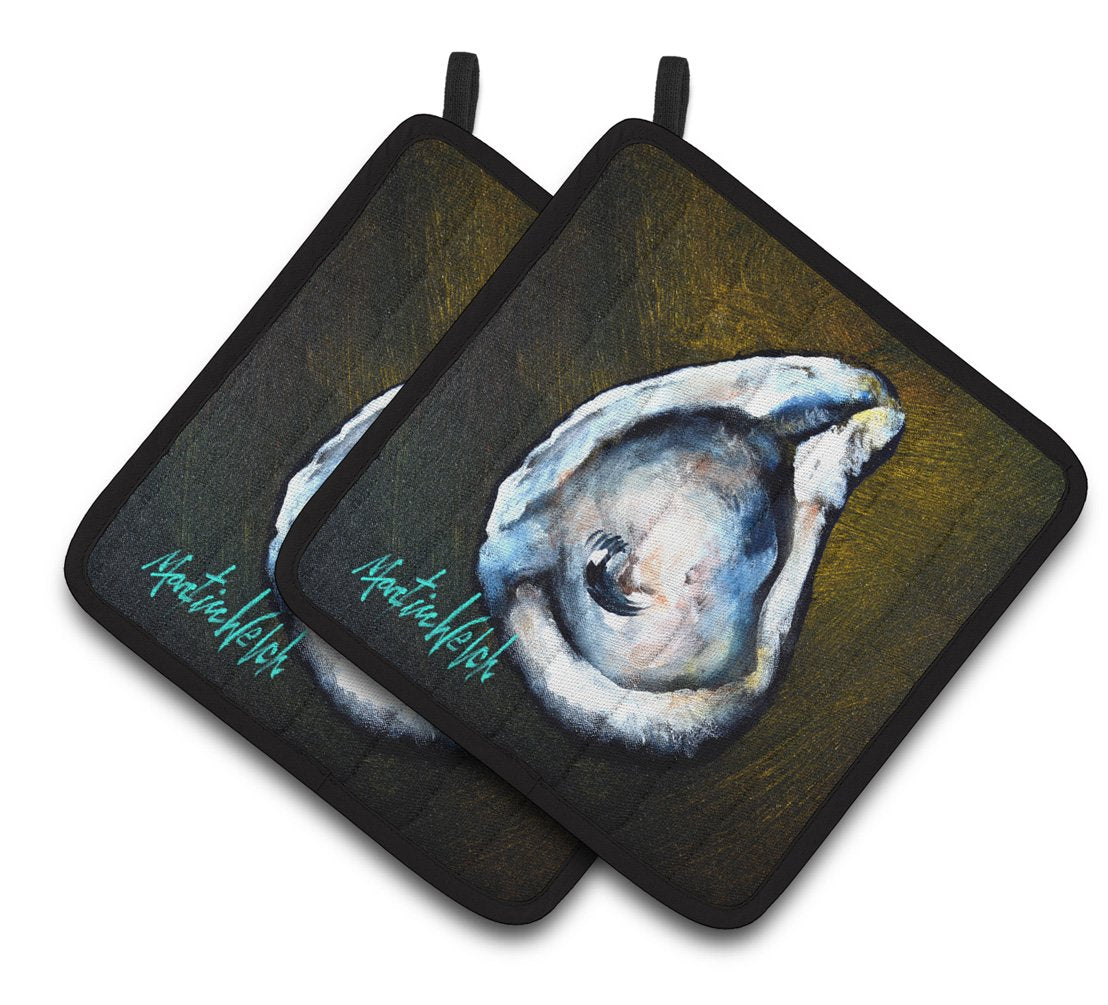 Brown Eye Oyster Pair of Pot Holders MW1317PTHD by Caroline's Treasures