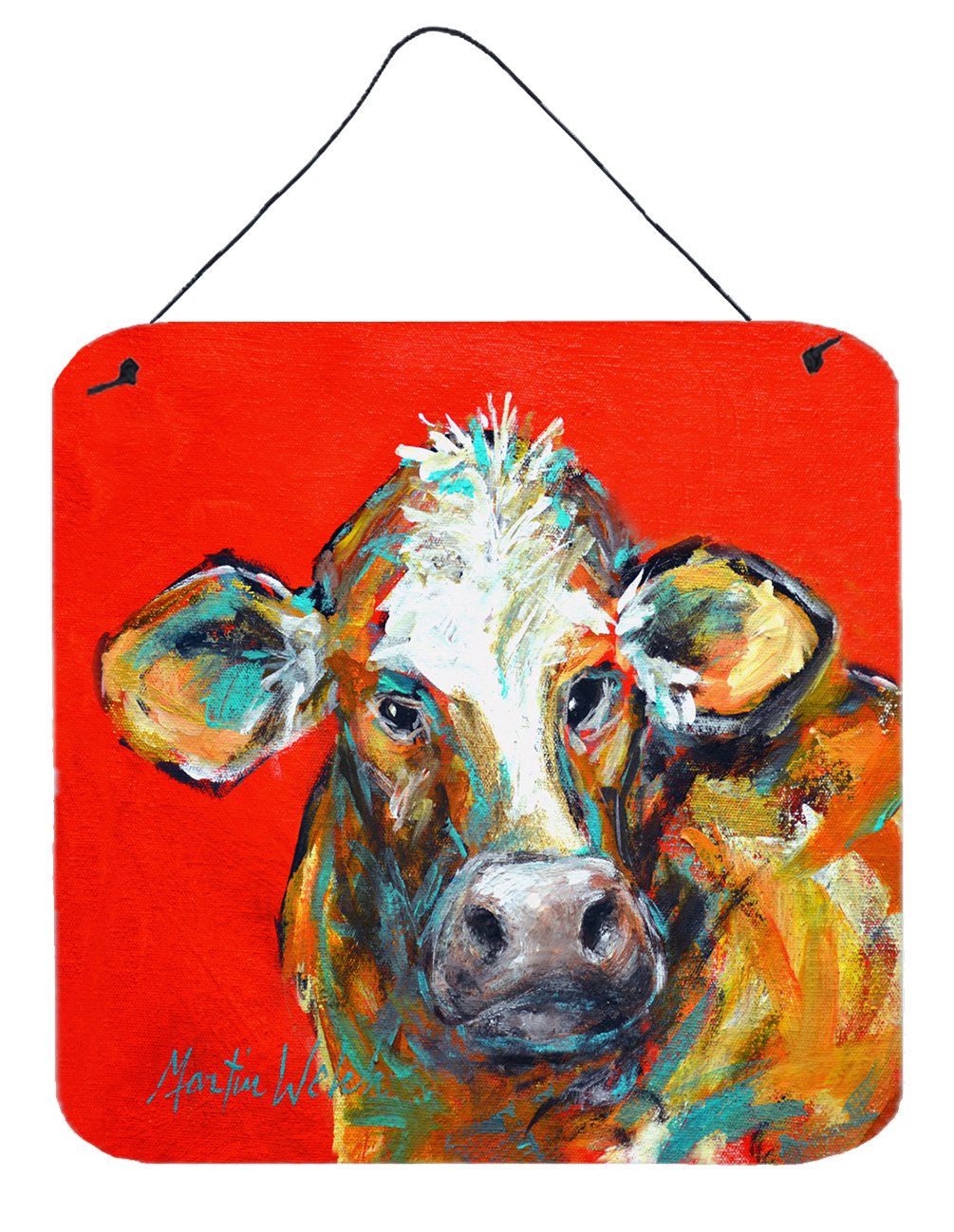 Cow Caught Red Handed Too Wall or Door Hanging Prints MW1319DS66 by Caroline&#39;s Treasures