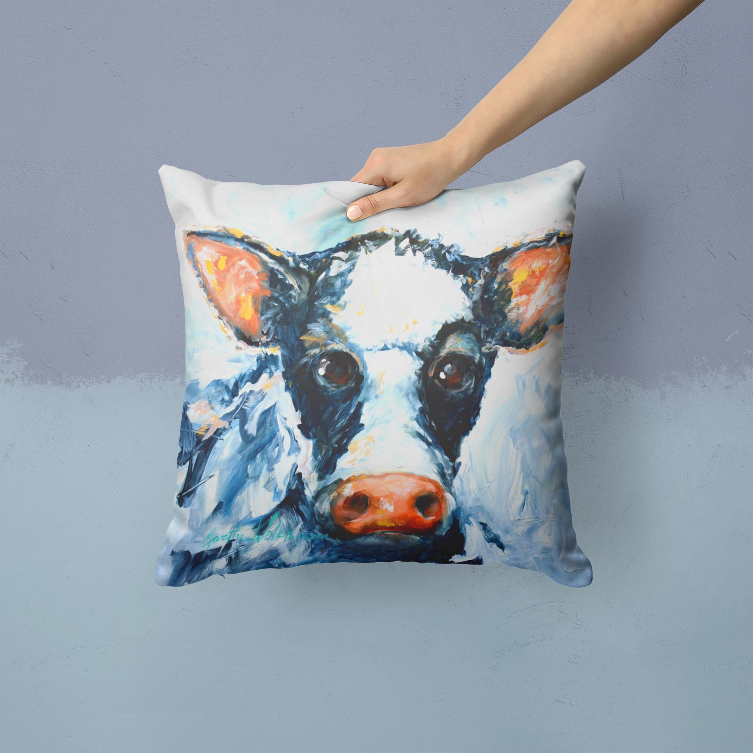 Cow Lick Fabric Decorative Pillow MW1320PW1414 - the-store.com