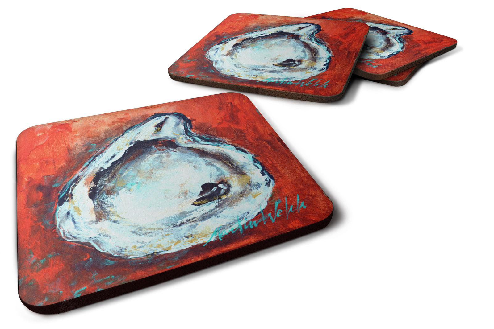 Char Broiled Oyster Foam Coaster Set of 4 MW1321FC - the-store.com