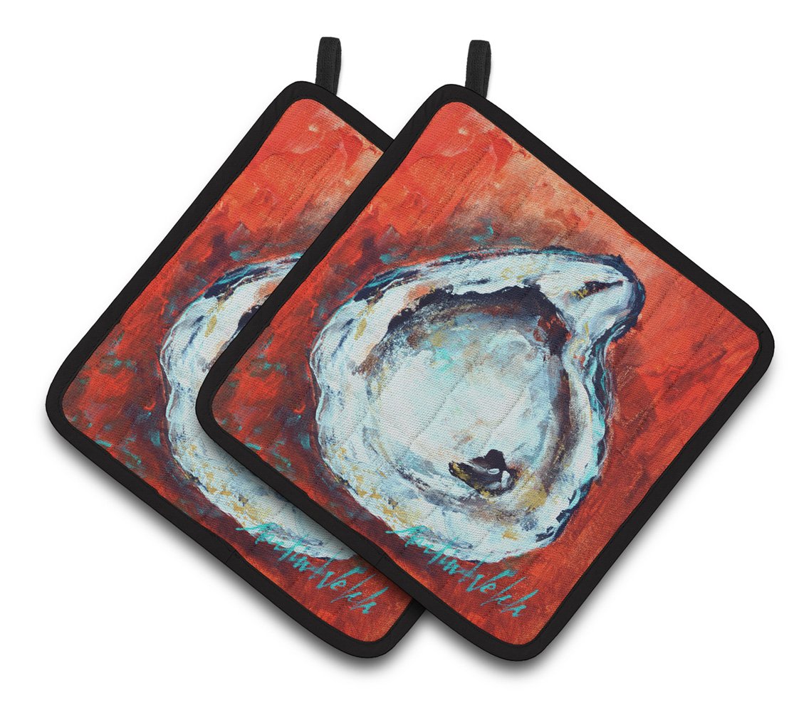 Char Broiled Oyster Pair of Pot Holders MW1321PTHD by Caroline&#39;s Treasures