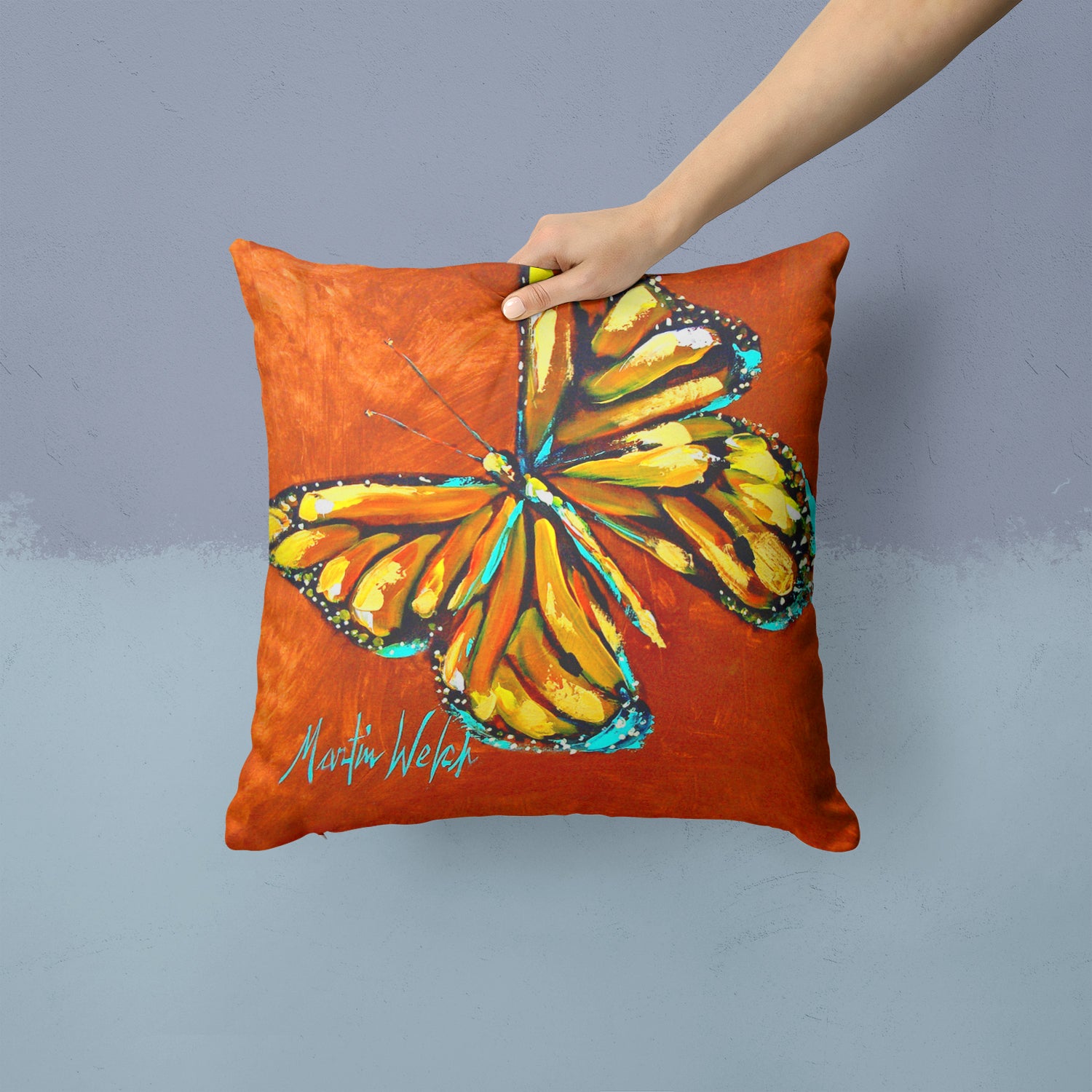 Monarch Butterfly Fabric Decorative Pillow MW1339PW1414 - the-store.com