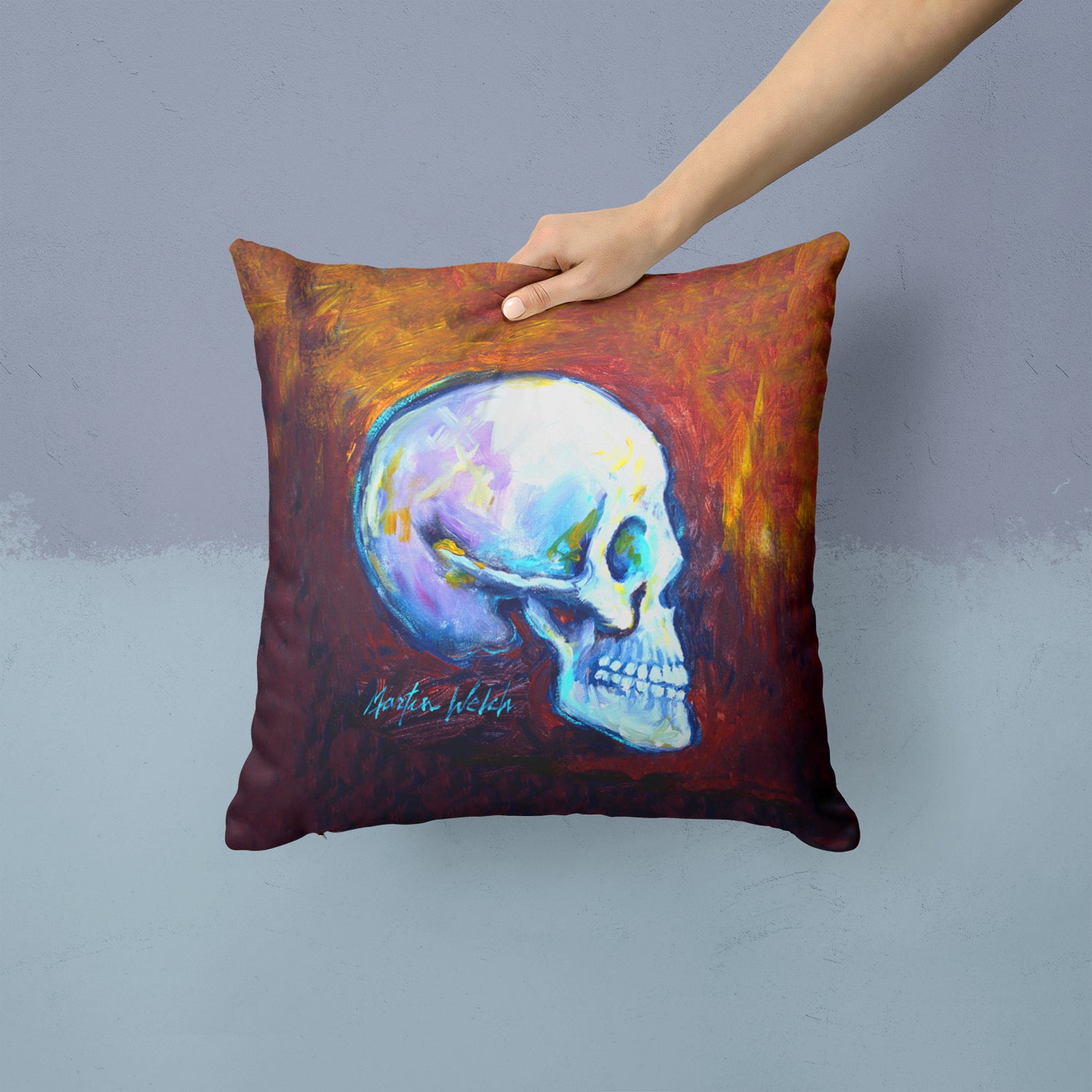 Skeleton My Best Side Fabric Decorative Pillow MW1341PW1414 - the-store.com