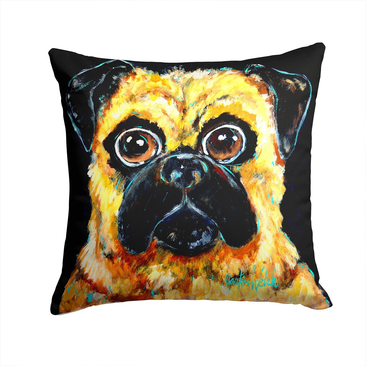 Pug It Out Fabric Decorative Pillow MW1346PW1414 - the-store.com