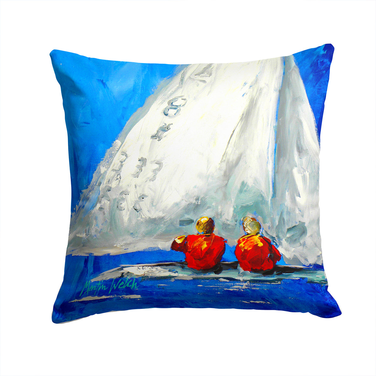 Sailboat Two&#39;s Company Fabric Decorative Pillow MW1360PW1414 - the-store.com