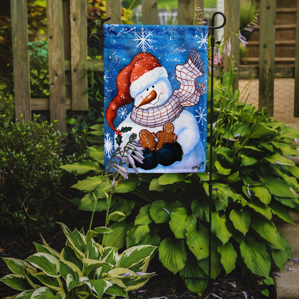 Gingerbread and Snowflake Snowman Flag Garden Size