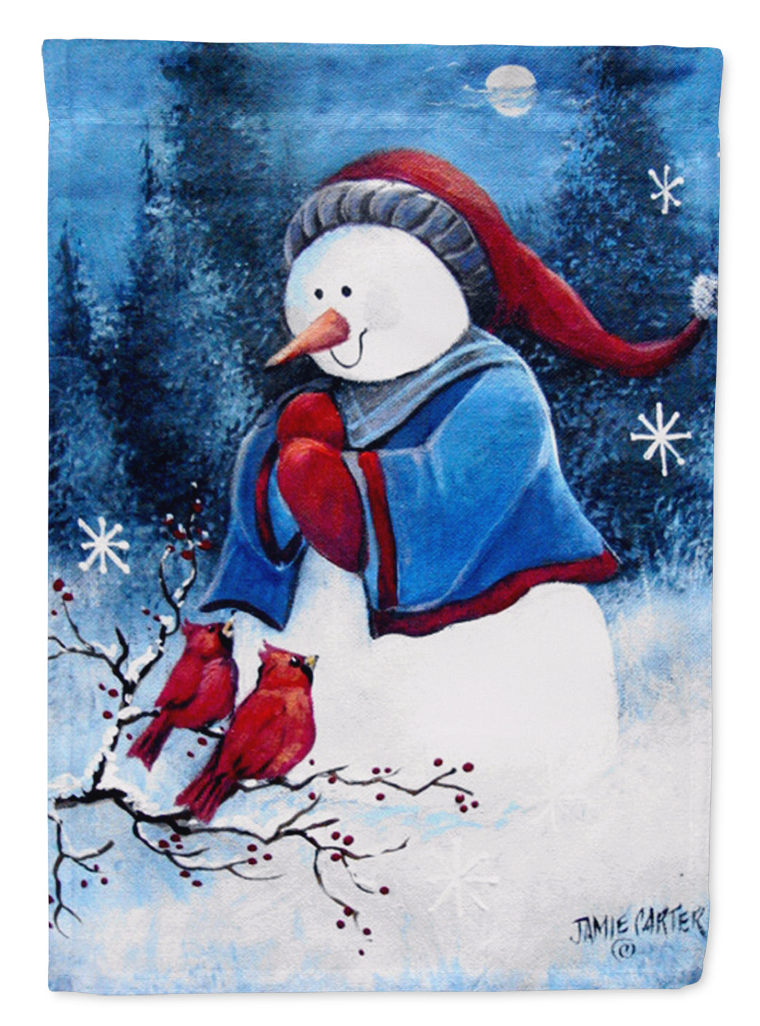 Hello Winter Friends Snowman Flag Canvas House Size PJC1013CHF