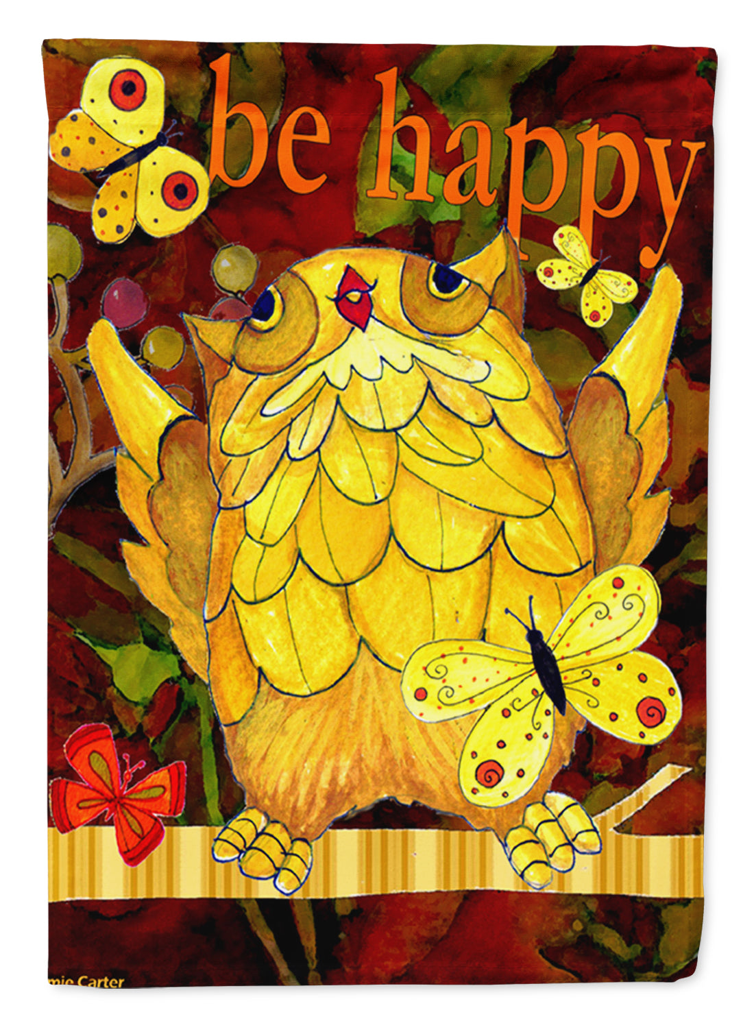 Happy Happy Day Owl Flag Canvas House Size PJC1034CHF