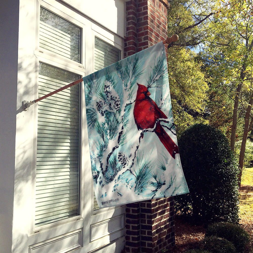 Winter's Glory Redbird 1 Northern Cardinal Flag Canvas House Size PJC1057CHF
