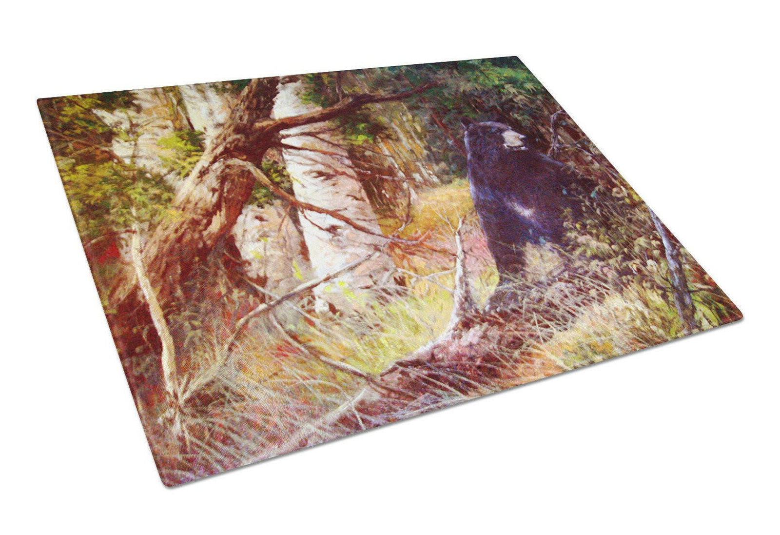 Are you there Mr. Black Bear Glass Cutting Board Large PJC1074LCB by Caroline's Treasures