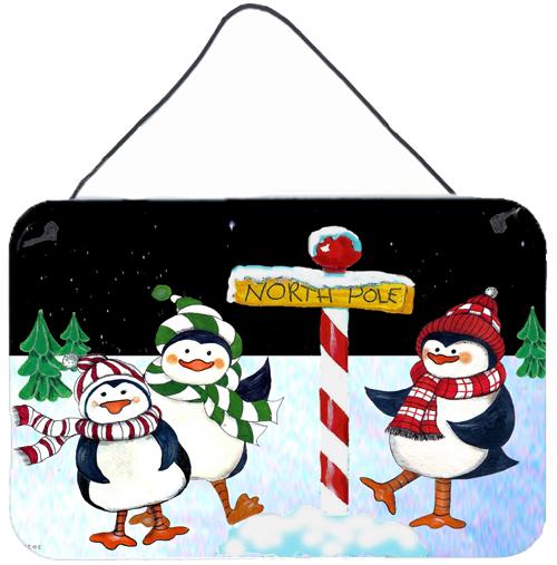 North Pole Welcomes You Penguins Wall or Door Hanging Prints by Caroline&#39;s Treasures