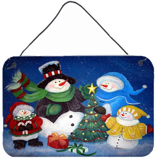 The Family Gathering Snowman Wall or Door Hanging Prints PJC1086DS812 by Caroline's Treasures