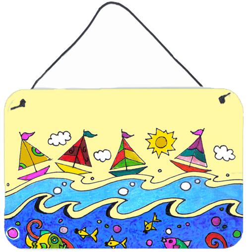 Summer Sail Away Sailboats Wall or Door Hanging Prints PJC1105DS812 by Caroline's Treasures