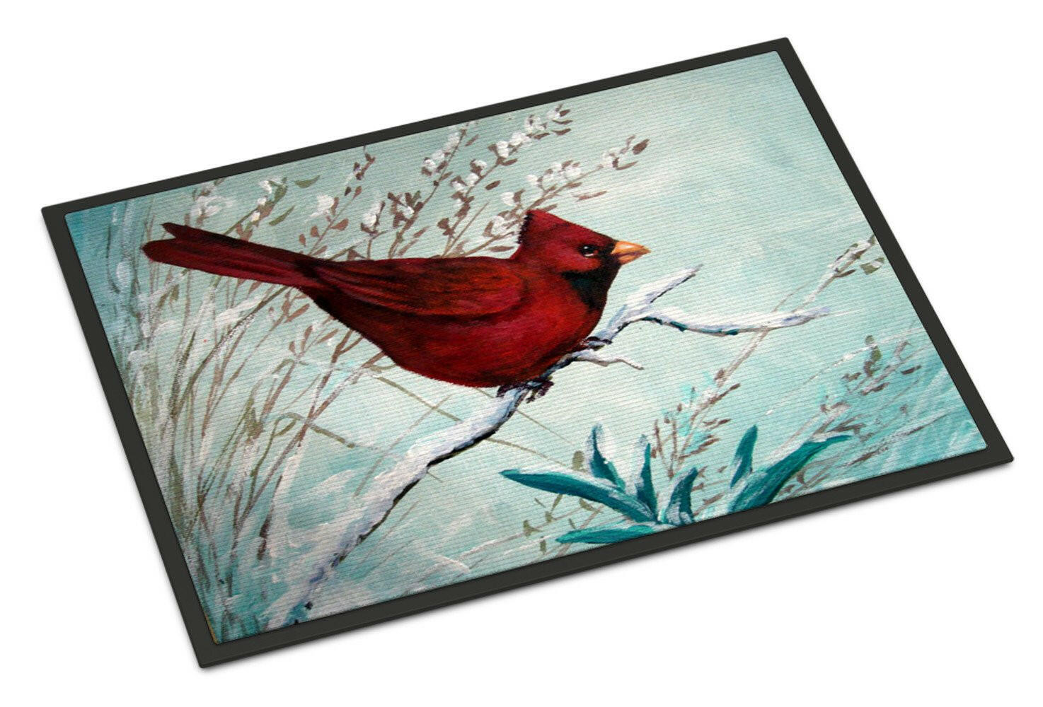 Cardinal Winter Red Bird Indoor or Outdoor Mat 24x36 PJC1110JMAT - the-store.com