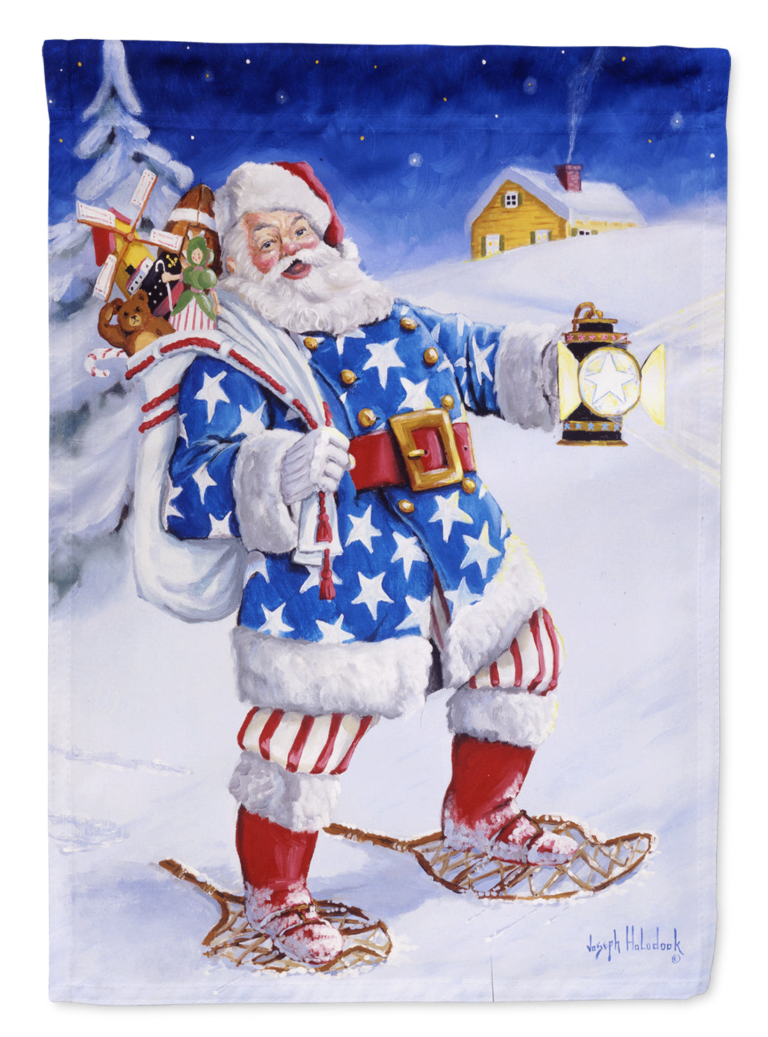 Santa Claus A Star to Guide Him Flag Canvas House Size PJH3008CHF