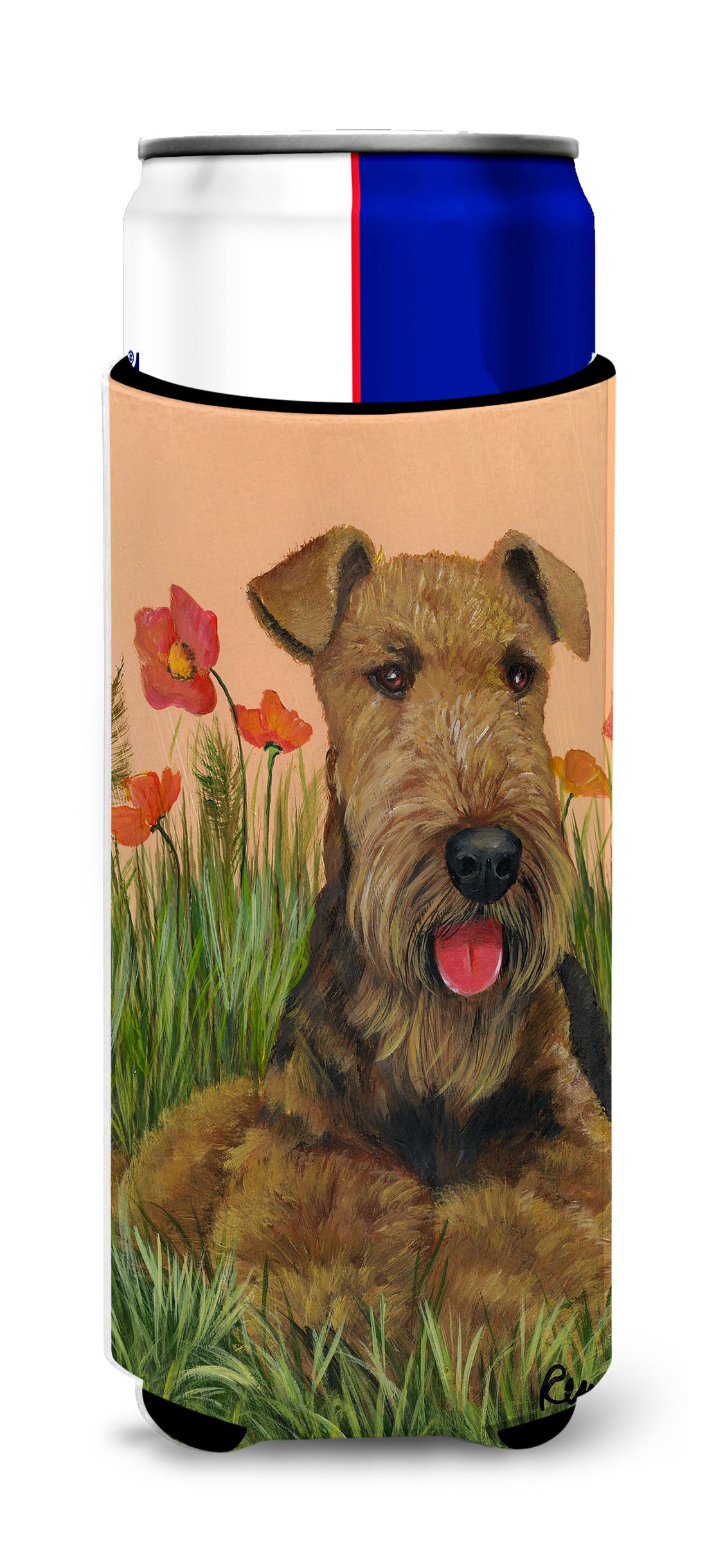 Airedale Terrier Poppies Ultra Hugger for slim cans PPP3003MUK