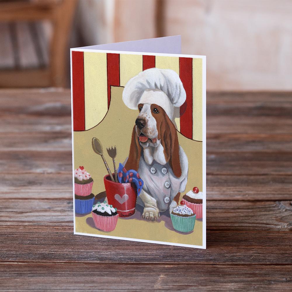 Buy this Basset Hound Cupcake Hound Greeting Cards and Envelopes Pack of 8