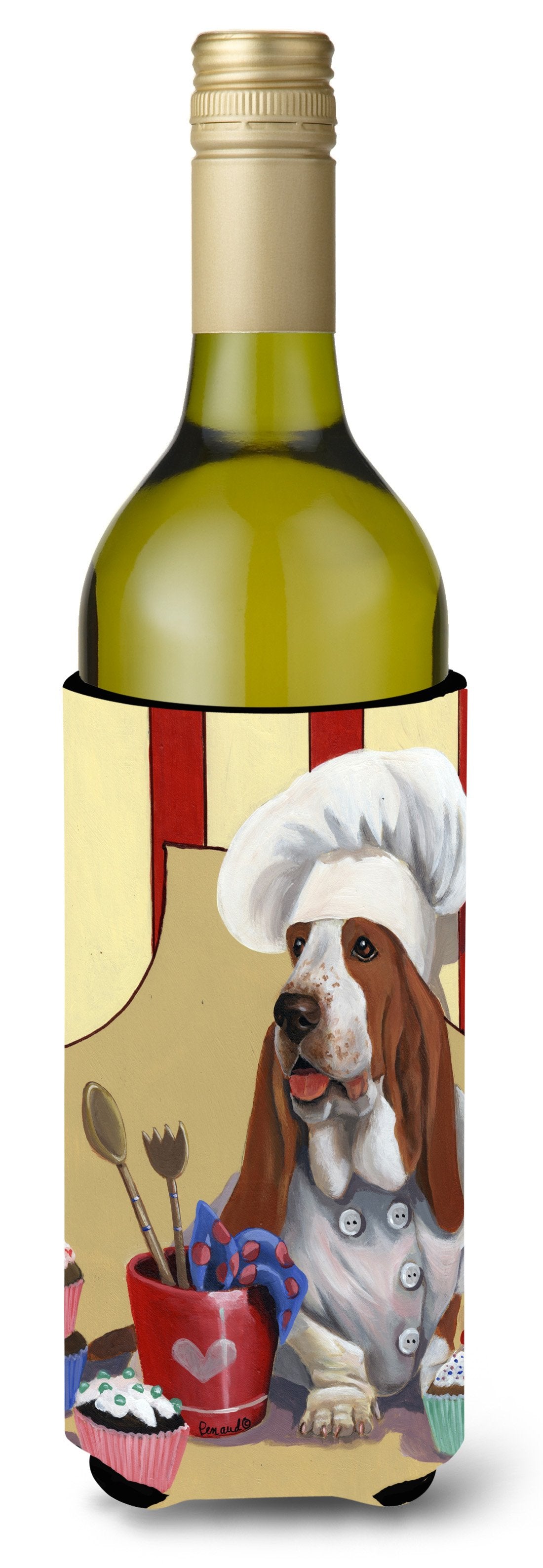 Basset Hound Cupcake Hound Wine Bottle Hugger PPP3011LITERK by Caroline&#39;s Treasures