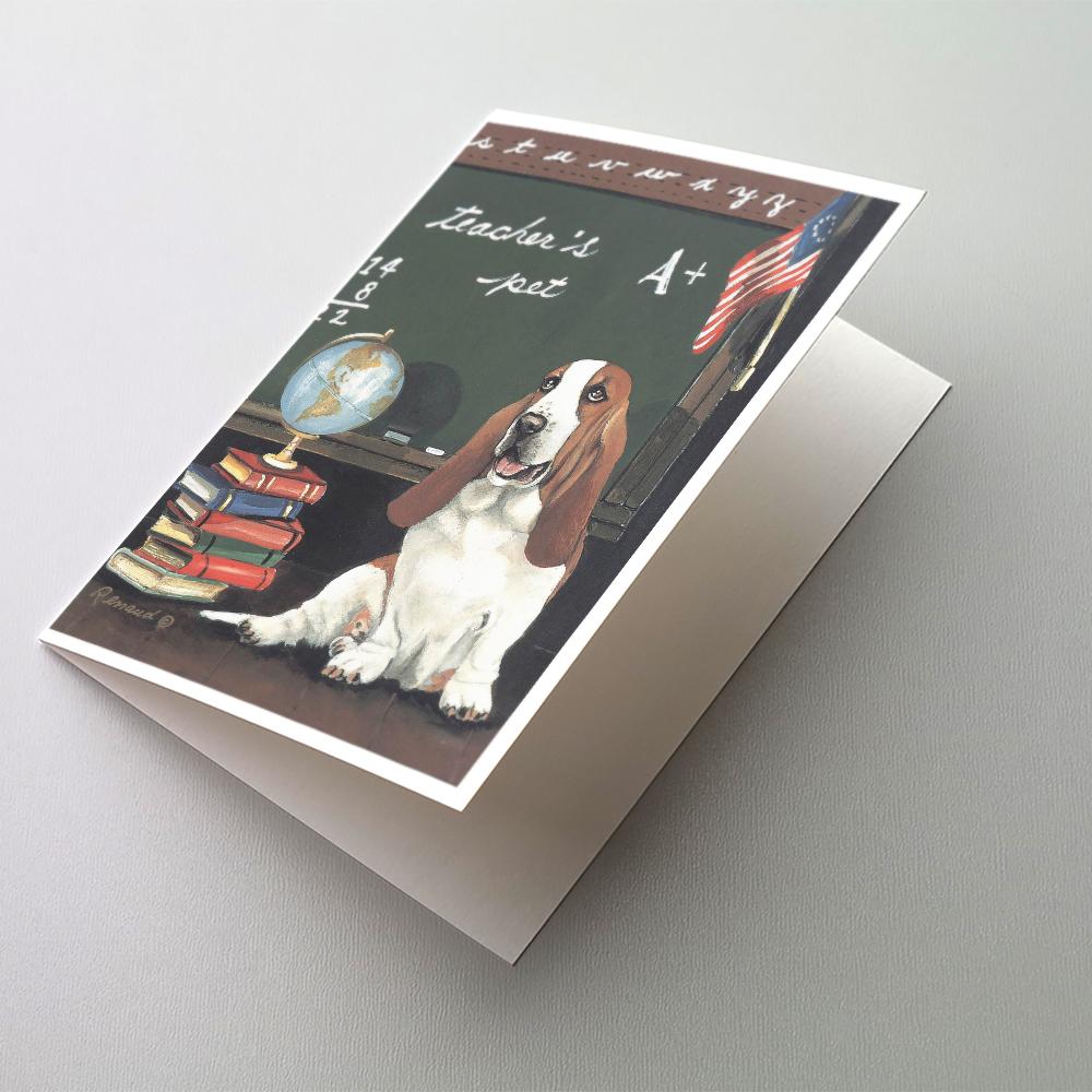 Buy this Basset Hound Teacher&#39;s Pet Greeting Cards and Envelopes Pack of 8