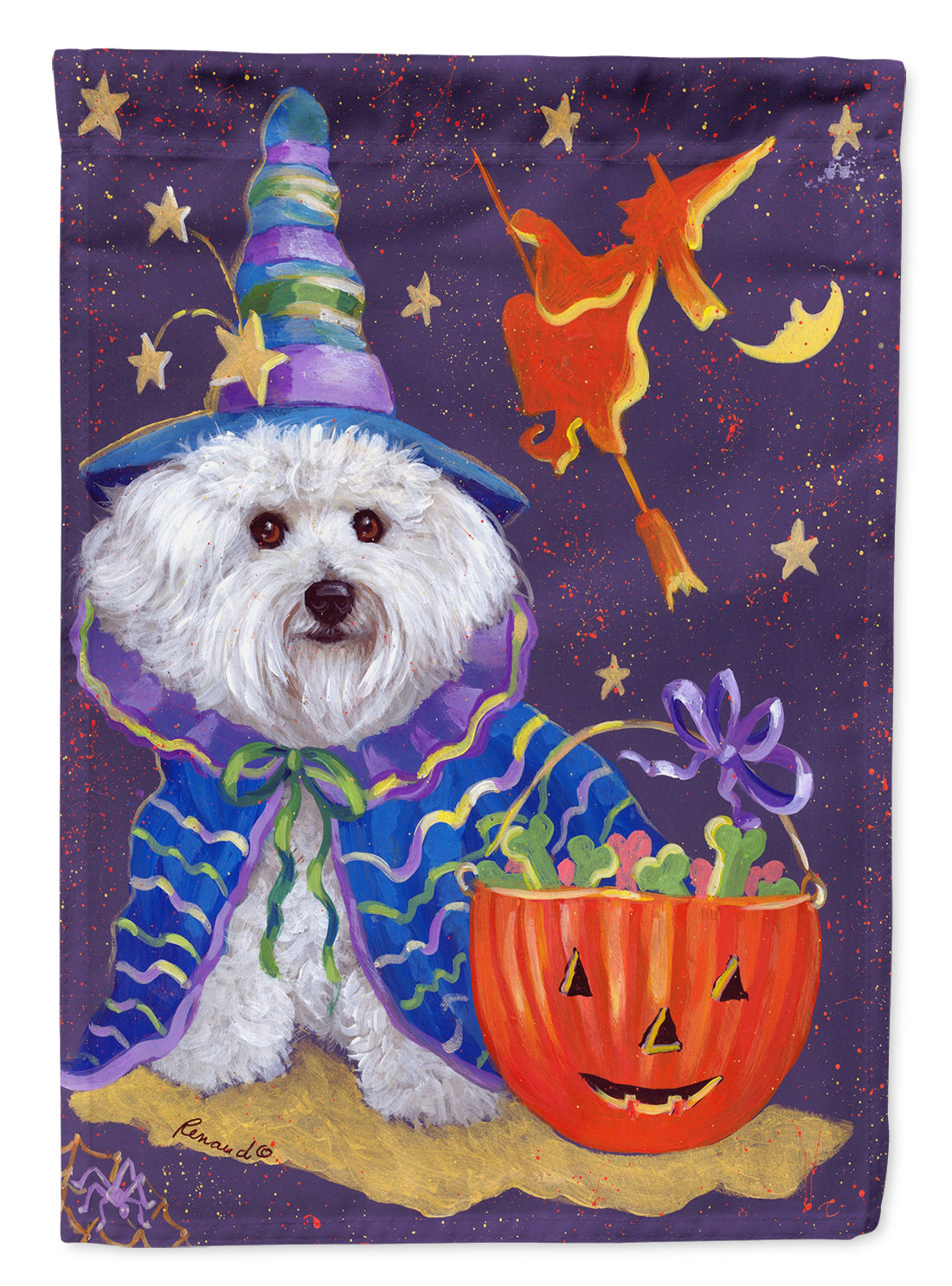 Bichon Frise Boo Halloween Flag Canvas House Size PPP3020CHF