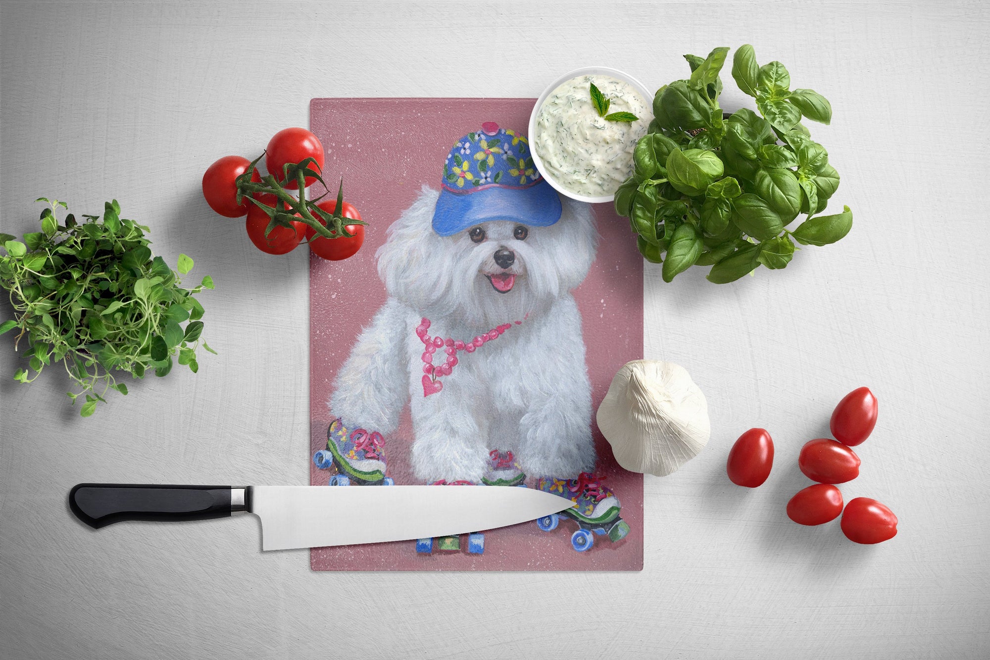 Bichon Frise Girls do it Better Glass Cutting Board Large PPP3021LCB by Caroline's Treasures