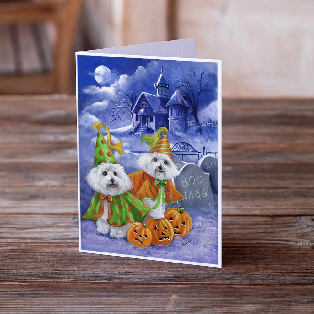 Buy this Bichon Frise Halloween Haunted House Greeting Cards and Envelopes Pack of 8
