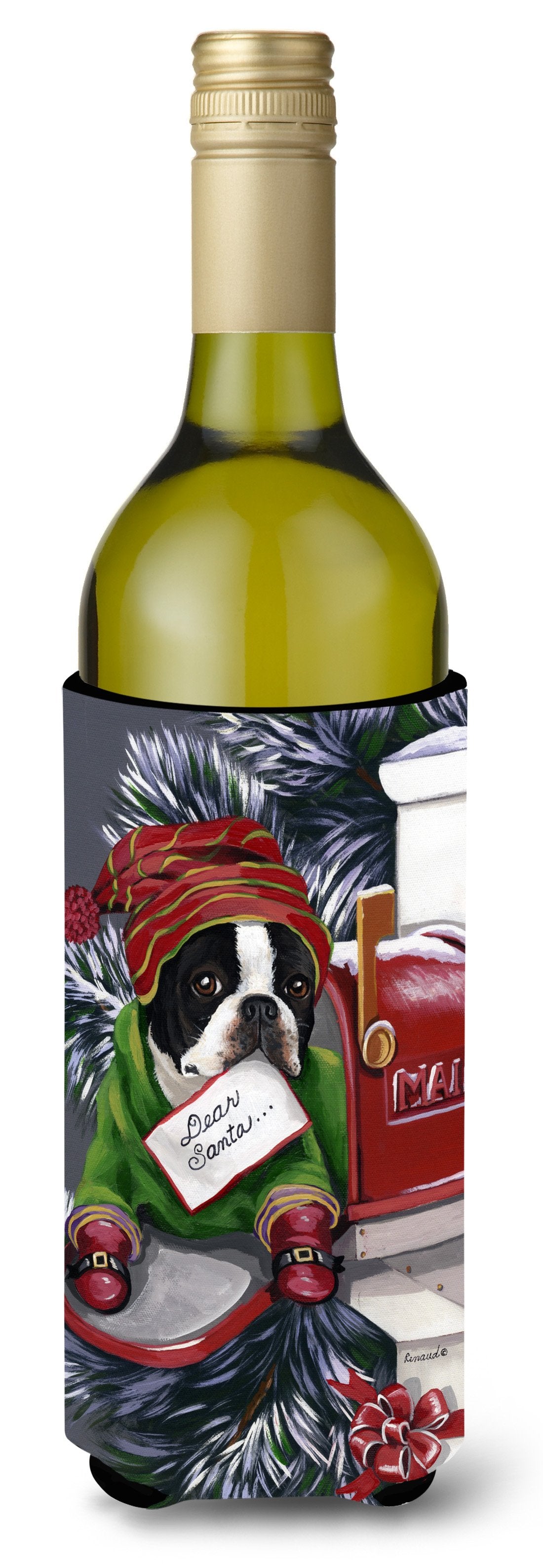 Boston Terrier Letter to Santa Christmas Wine Bottle Hugger PPP3035LITERK by Caroline's Treasures