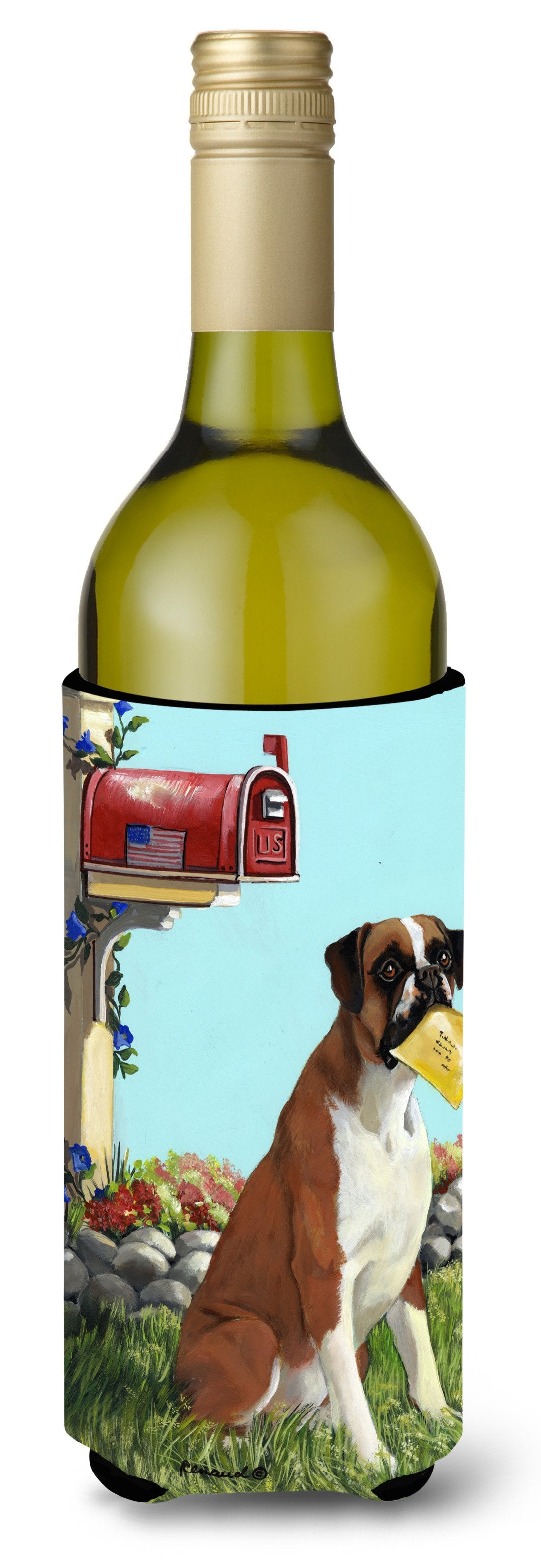 Boxer Got Mail Wine Bottle Hugger PPP3039LITERK by Caroline's Treasures