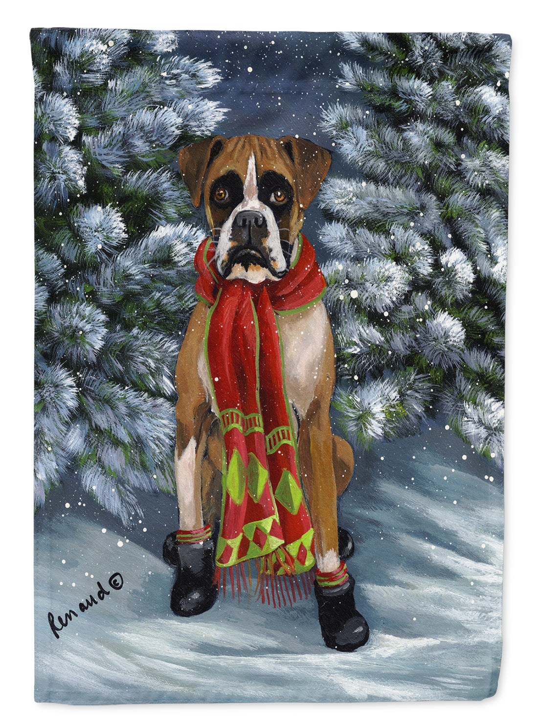 Boxer Let's Play Christmas Flag Canvas House Size PPP3040CHF