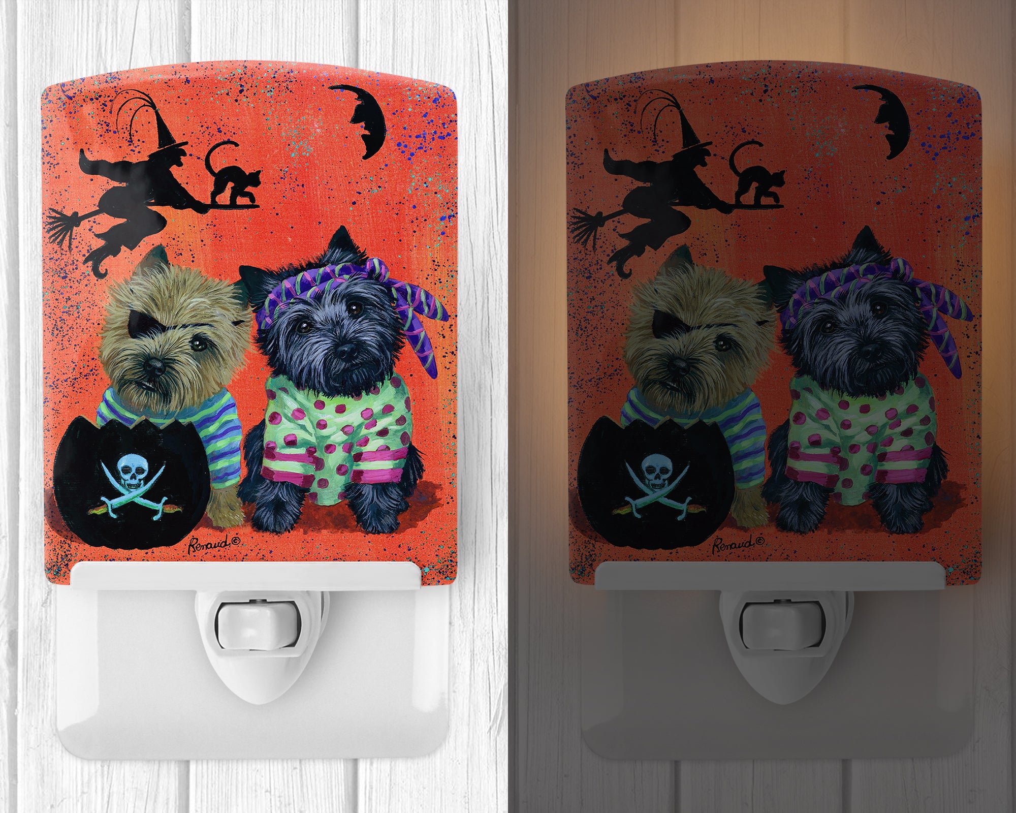 Cairn Terrier Pirates Halloween Ceramic Night Light PPP3043CNL - the-store.com