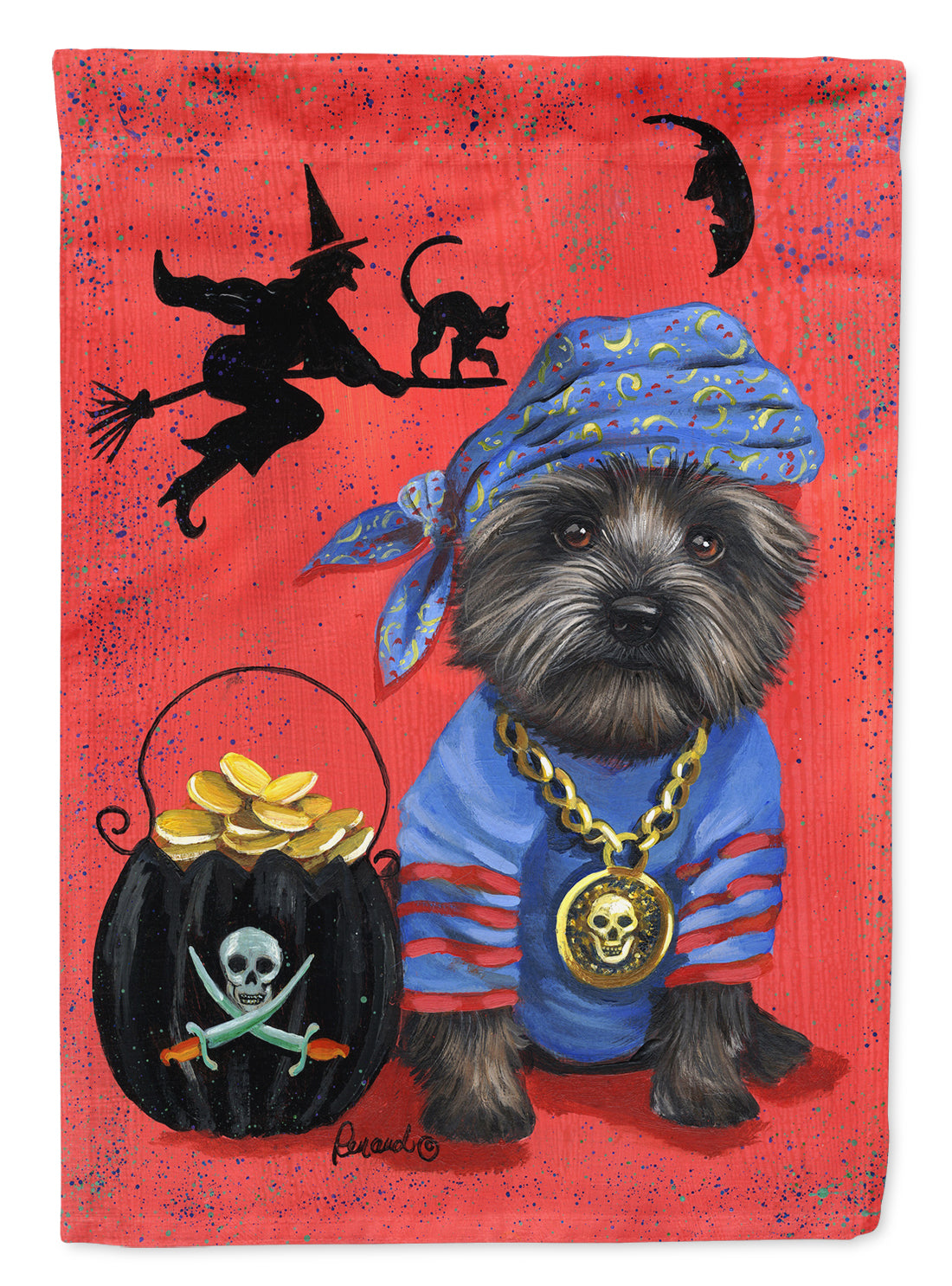 Cairn Terrier Black Pirate Halloween Flag Canvas House Size PPP3044CHF