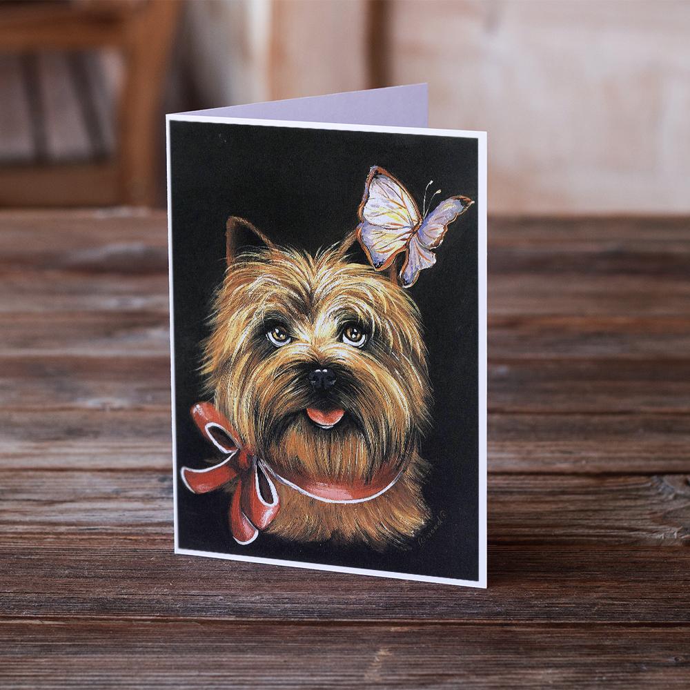 Cairn Terrier Butterfly Greeting Cards and Envelopes Pack of 8 - the-store.com