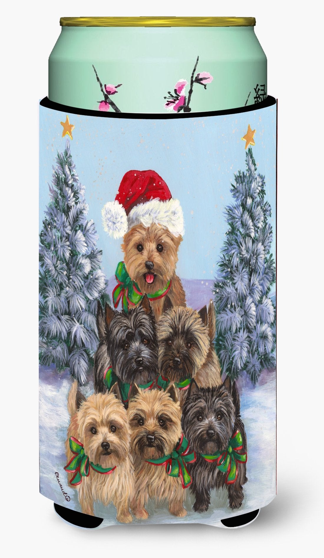 Cairn Terrier Christmas Family Tree Tall Boy Hugger PPP3051TBC by Caroline's Treasures
