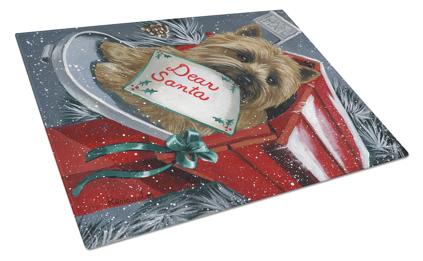 Cairn Terrier Christmas Letter to Santa Glass Cutting Board Large PPP3054LCB by Caroline's Treasures