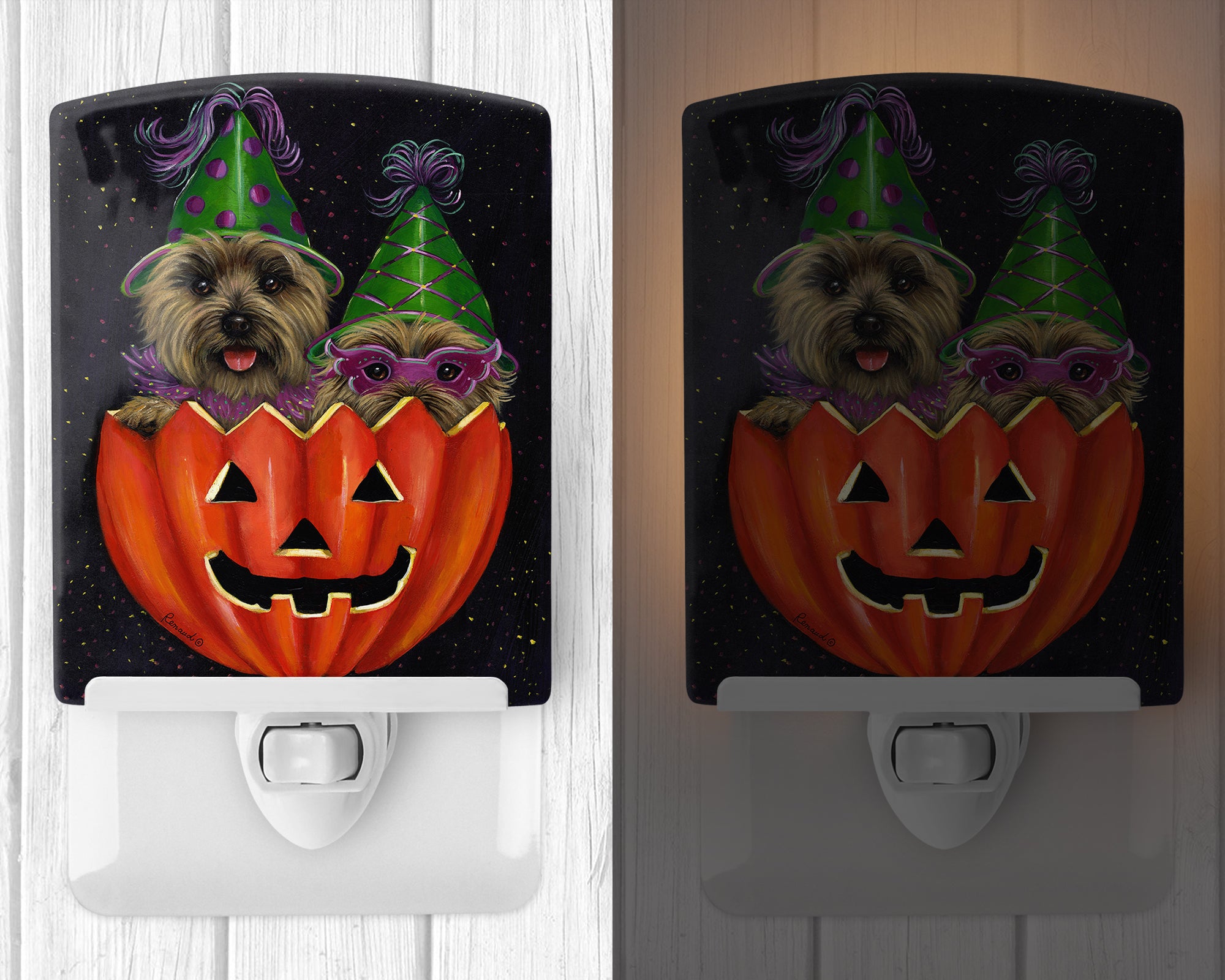 Cairn Terrier Halloween PeekaBoo Ceramic Night Light PPP3056CNL - the-store.com