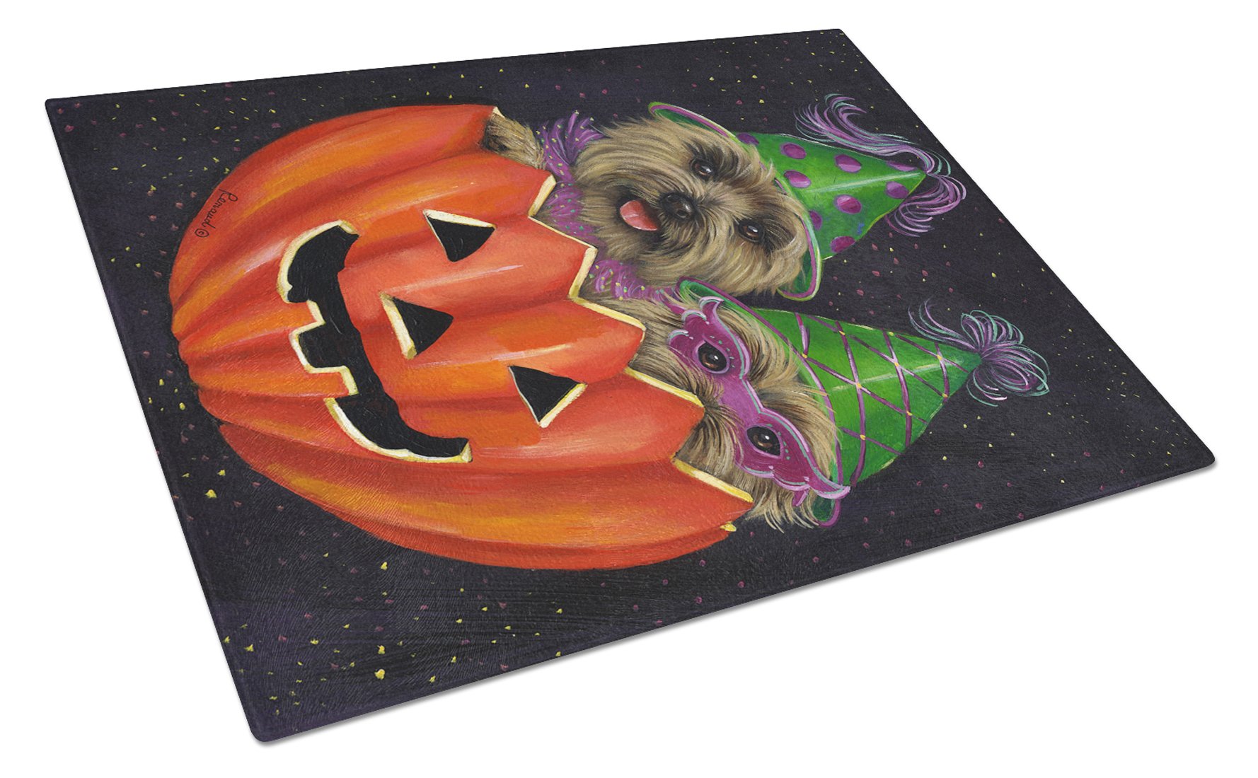 Cairn Terrier Halloween PeekaBoo Glass Cutting Board Large PPP3056LCB by Caroline's Treasures