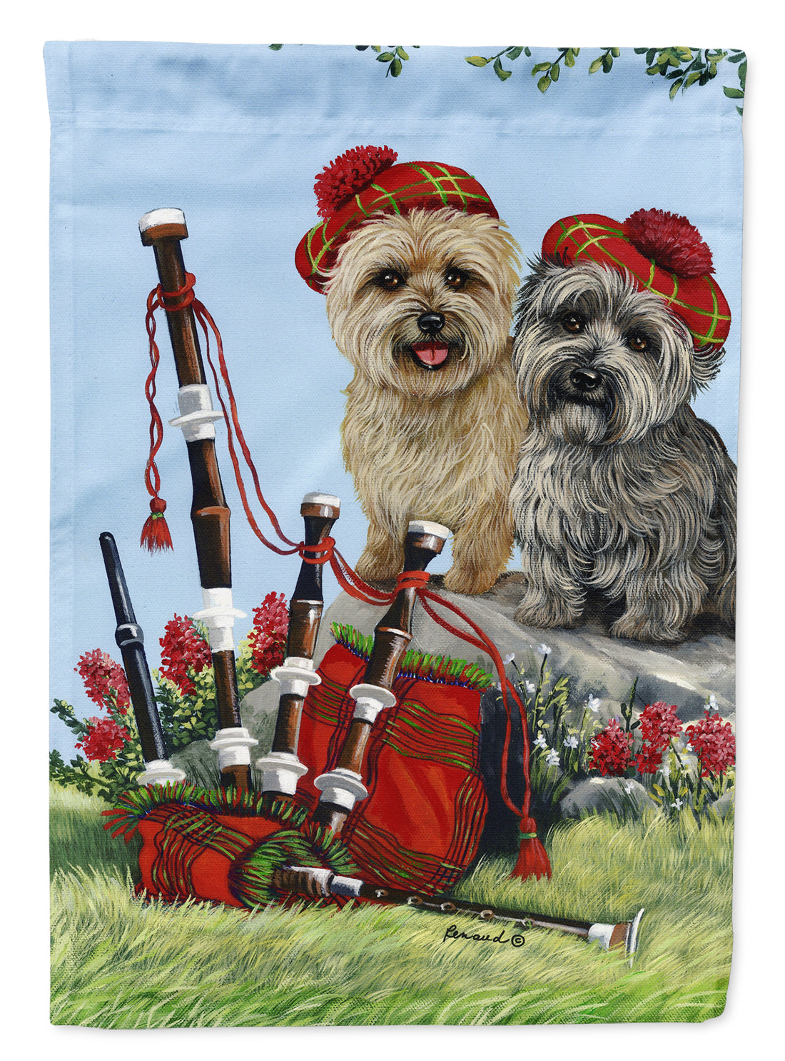 Cairn Terrier Pipers Flag Canvas House Size PPP3057CHF