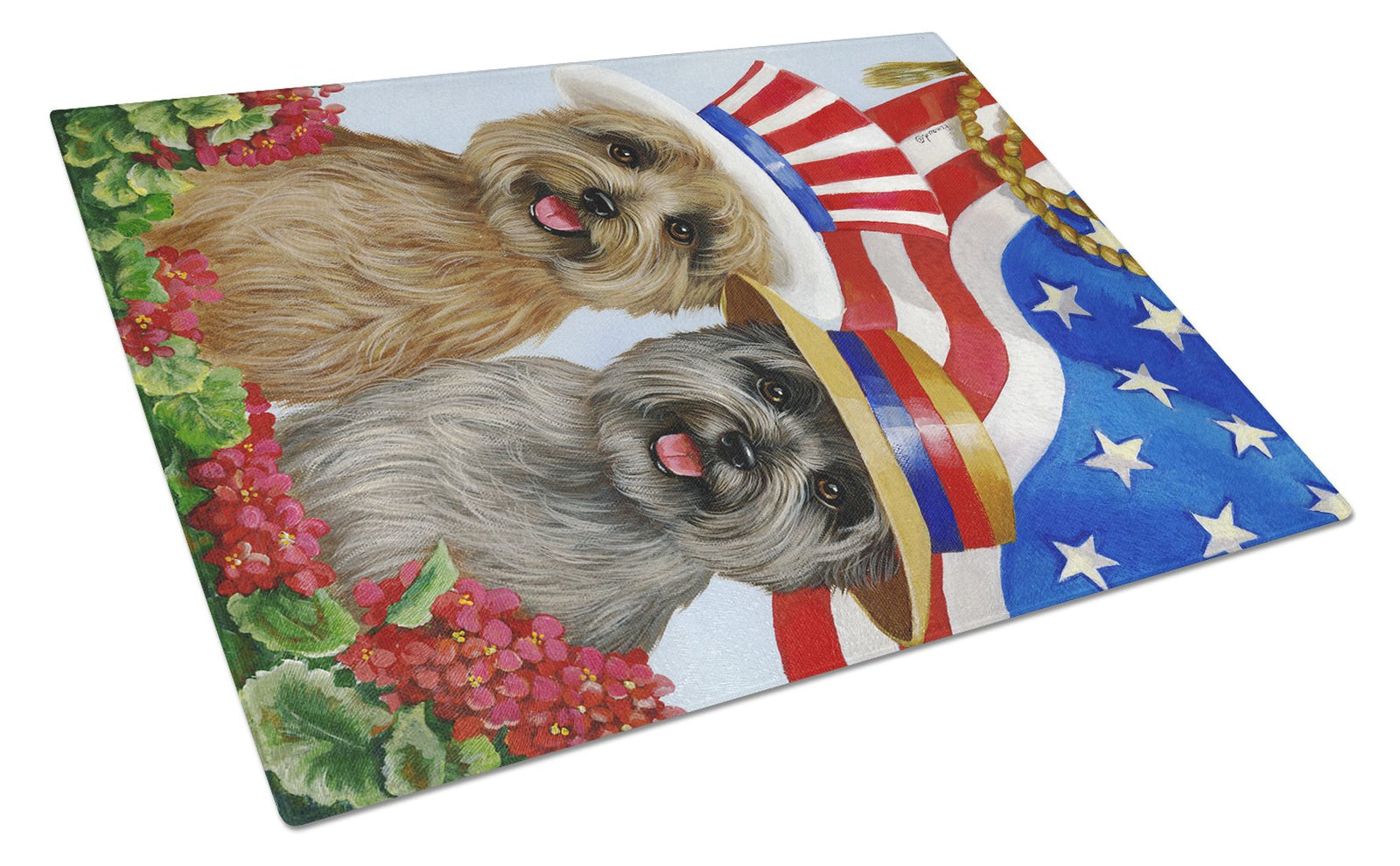 Cairn Terrier USA Glass Cutting Board Large PPP3060LCB by Caroline's Treasures