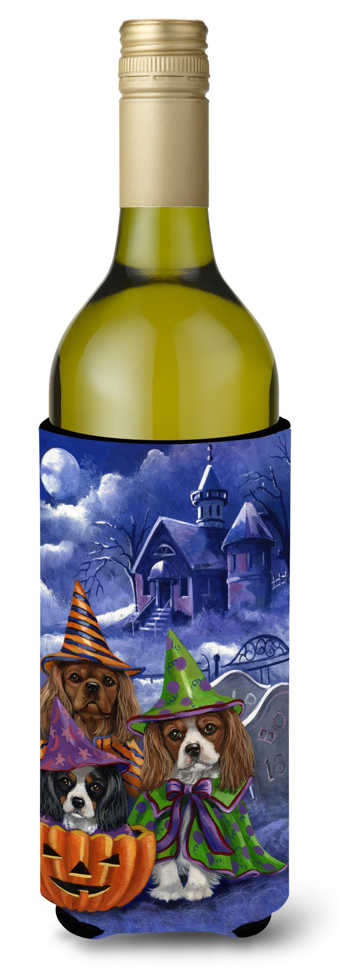 Cavalier Spaniel Halloween House Wine Bottle Hugger PPP3064LITERK by Caroline's Treasures