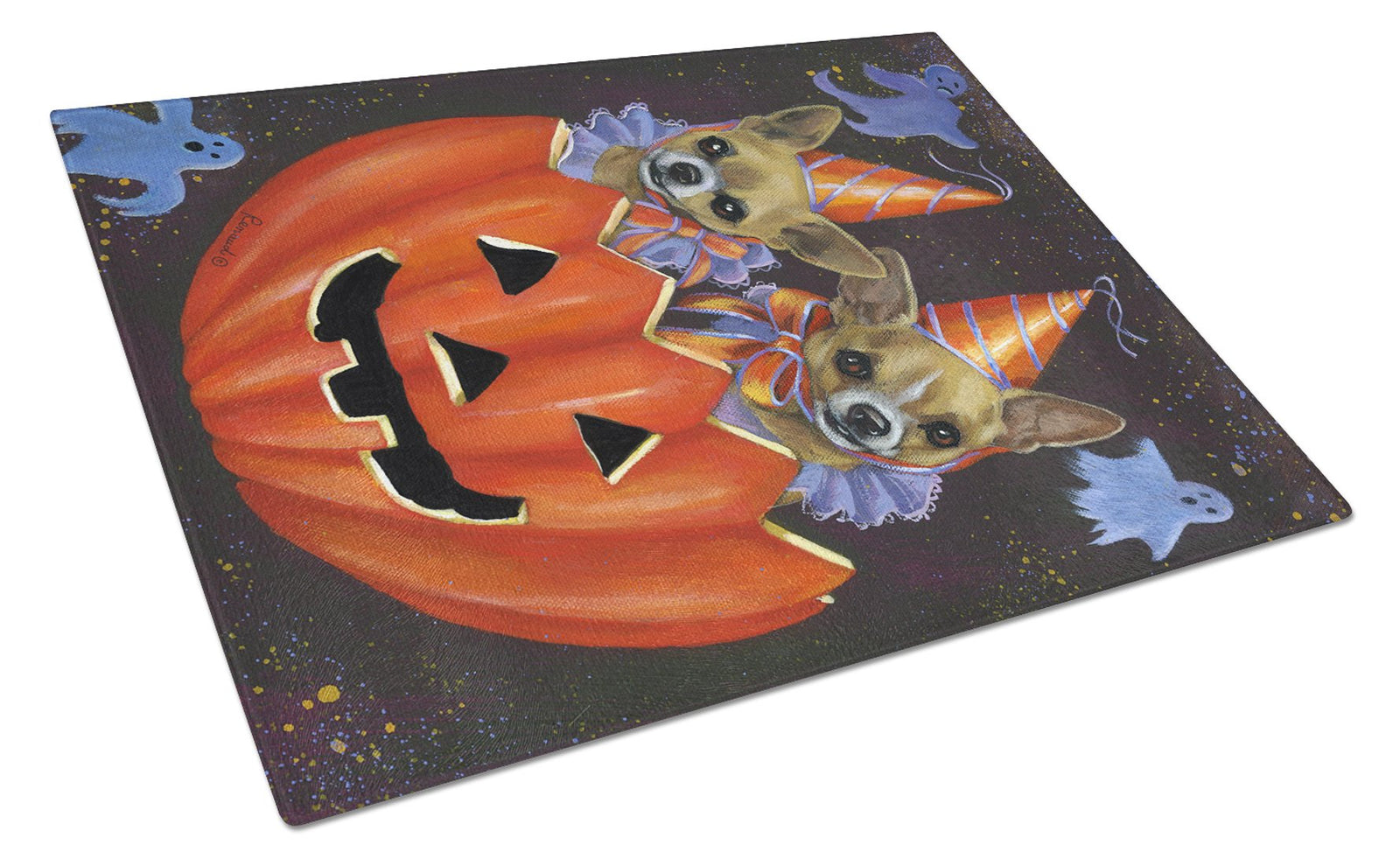 Chihuahua Halloweenies Glass Cutting Board Large PPP3070LCB by Caroline's Treasures