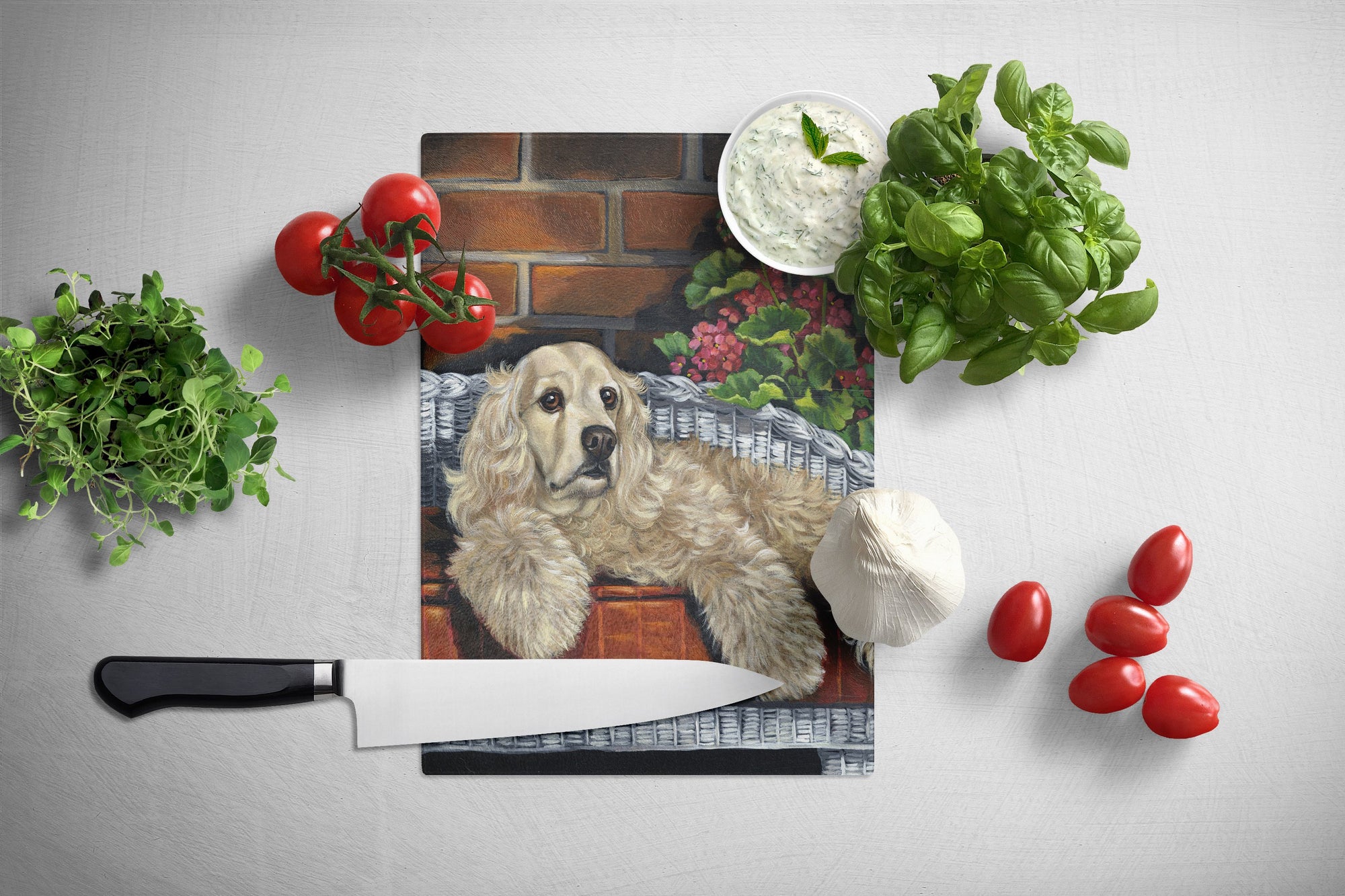 Cocker Spaniel Life is Good Glass Cutting Board Large PPP3074LCB by Caroline's Treasures