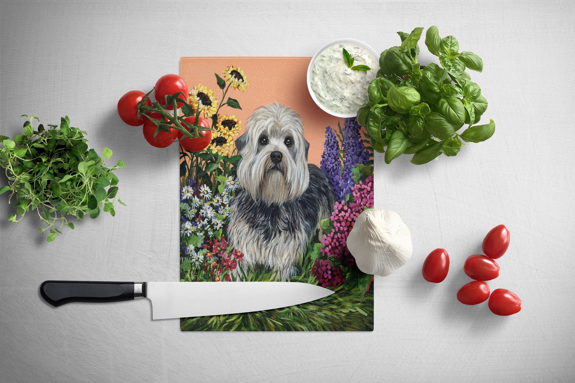 Dandie Dinmont Terrier Glass Cutting Board Large PPP3089LCB by Caroline's Treasures