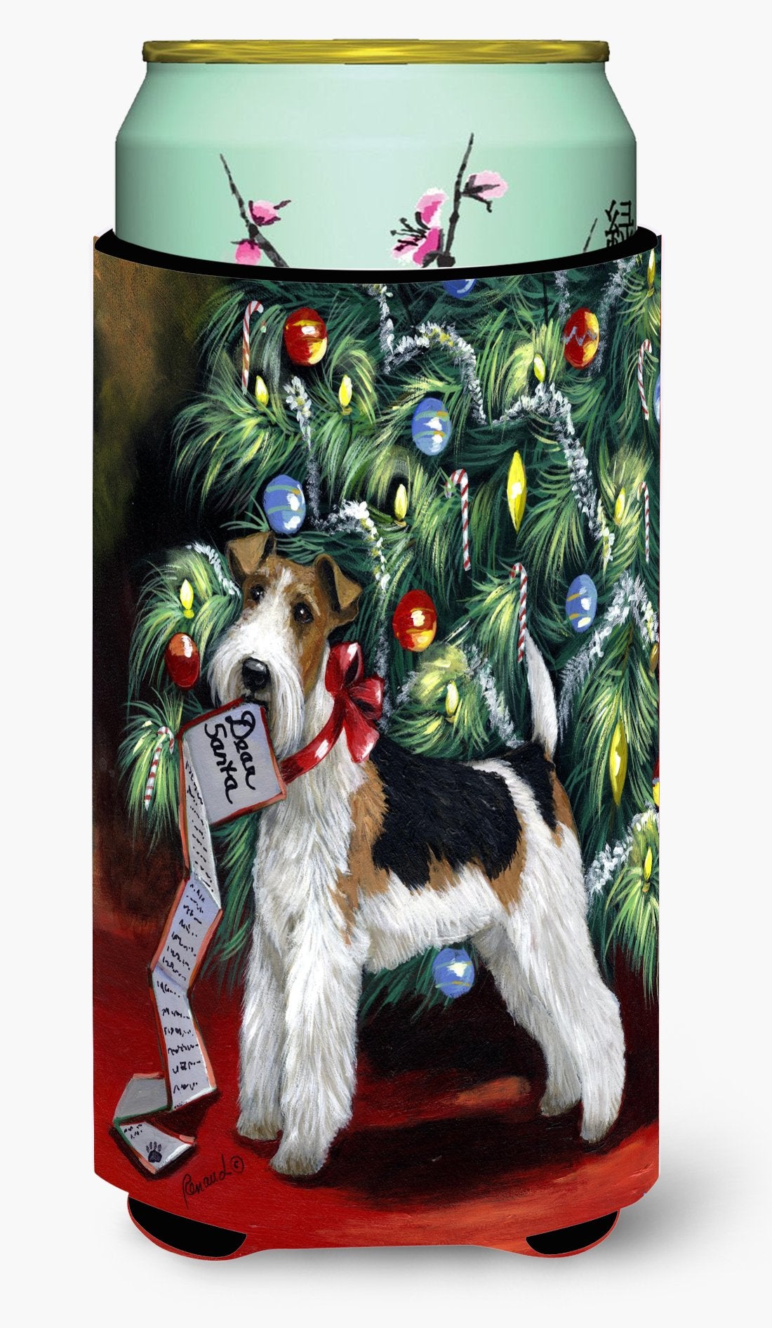 Fox Terrier Christmas Dear Santa Tall Boy Hugger PPP3092TBC by Caroline's Treasures