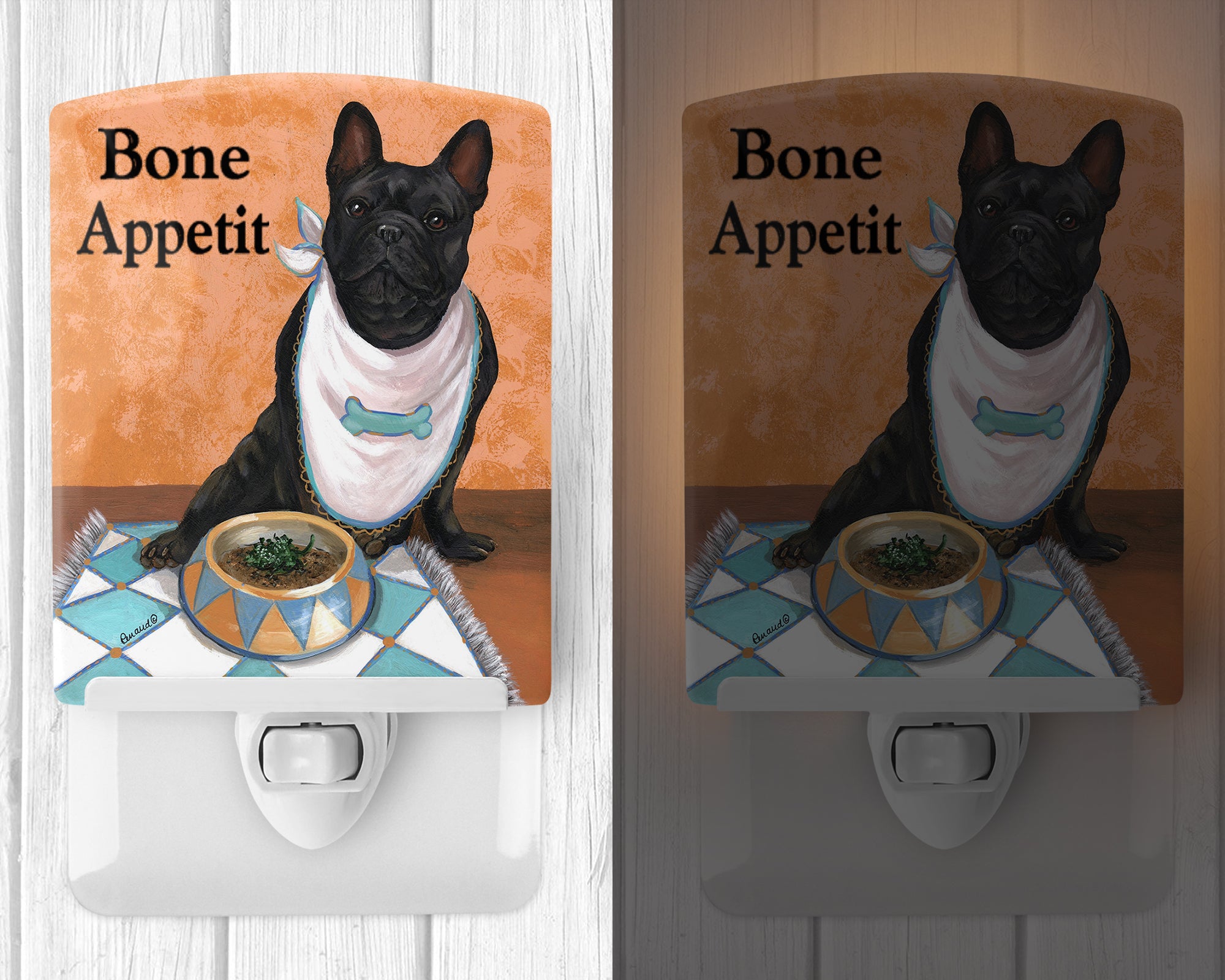 French Bulldog Bone Appetit Ceramic Night Light PPP3096CNL - the-store.com