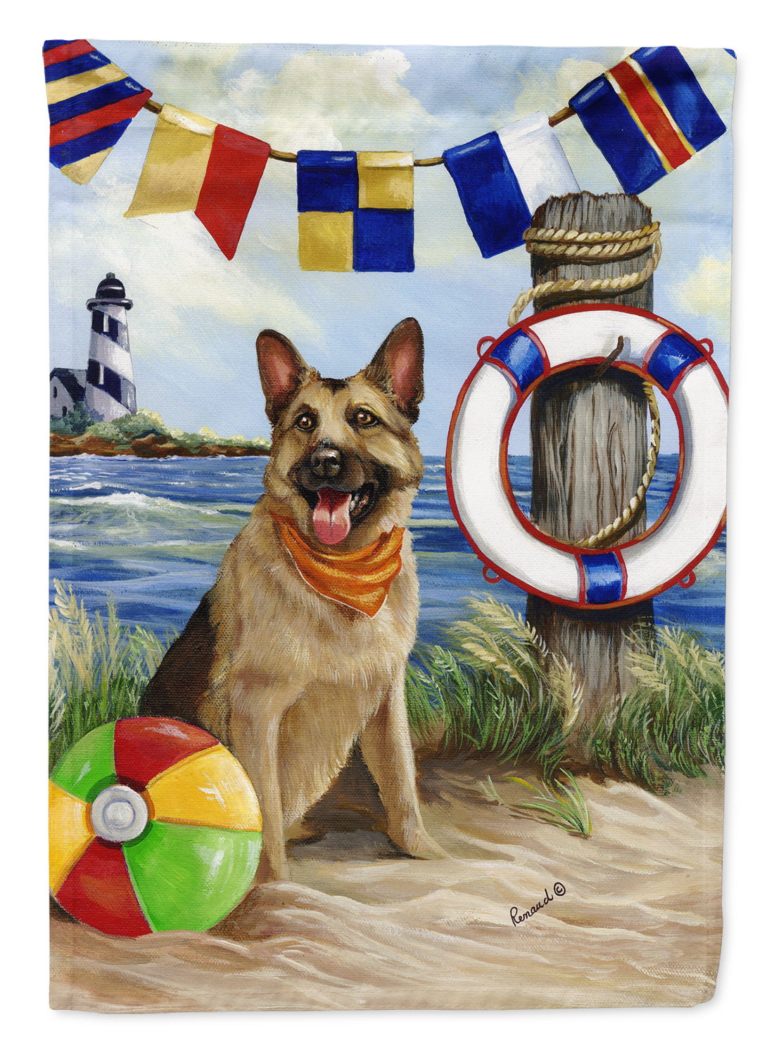 German Shepherd Life Saver Flag Canvas House Size PPP3099CHF
