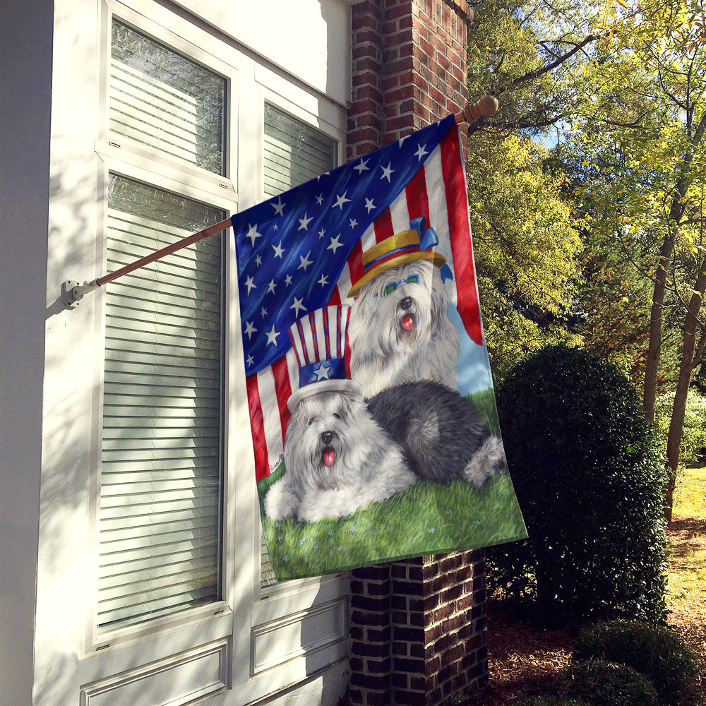 Old English Sheepdog USA Flag Canvas House Size PPP3121CHF