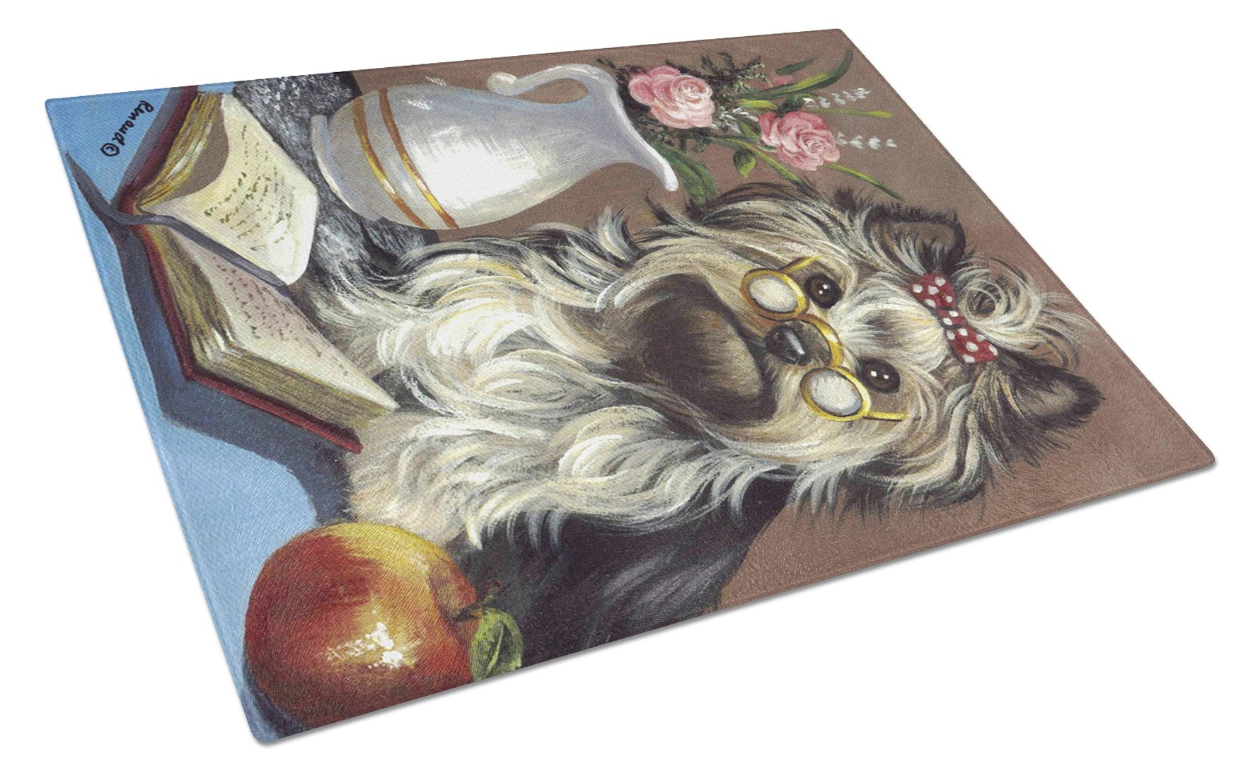 Yorkie Teacher's Pet Glass Cutting Board Large PPP3128LCB by Caroline's Treasures
