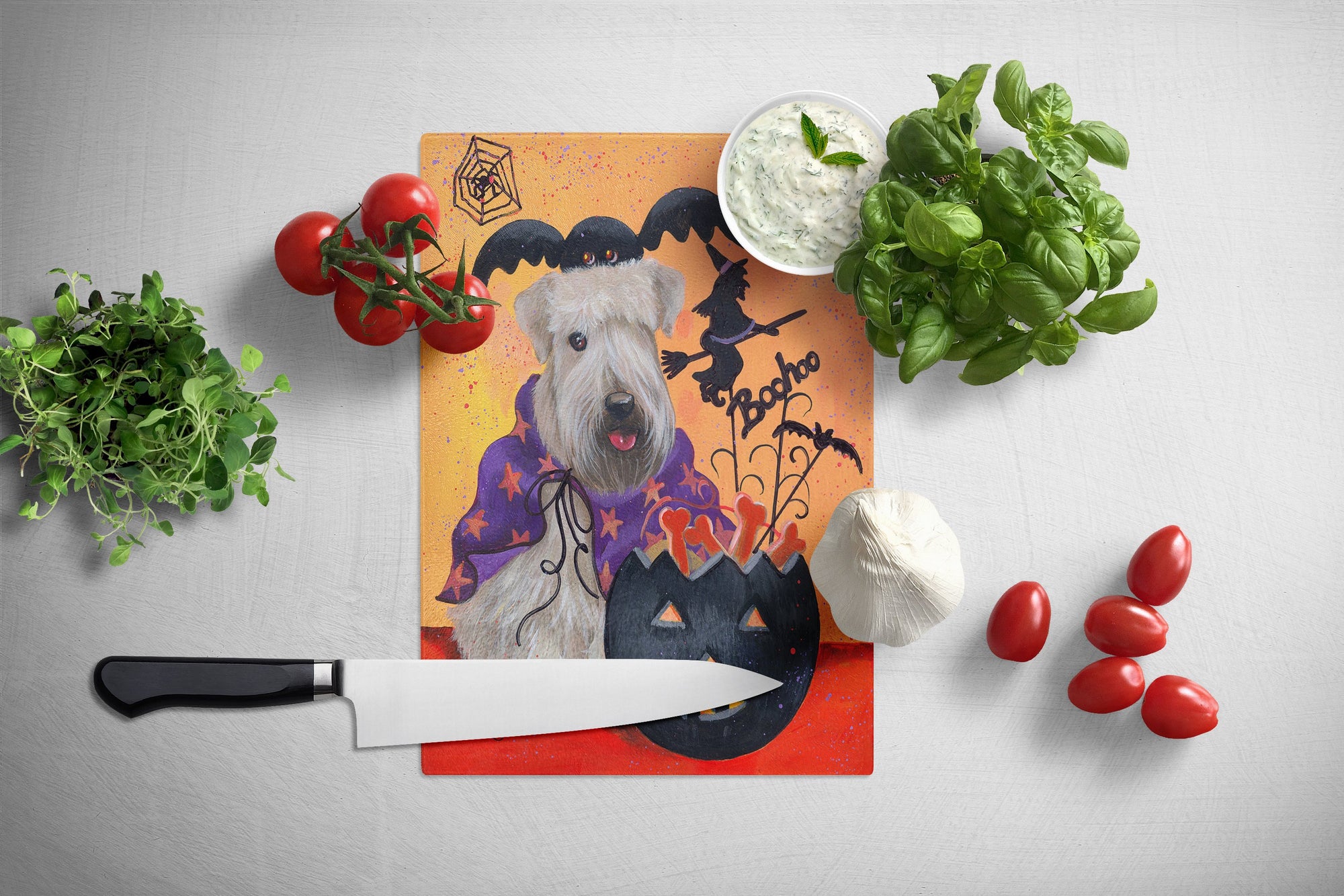 Wheaten Terrier Halloween Glass Cutting Board Large PPP3136LCB by Caroline's Treasures